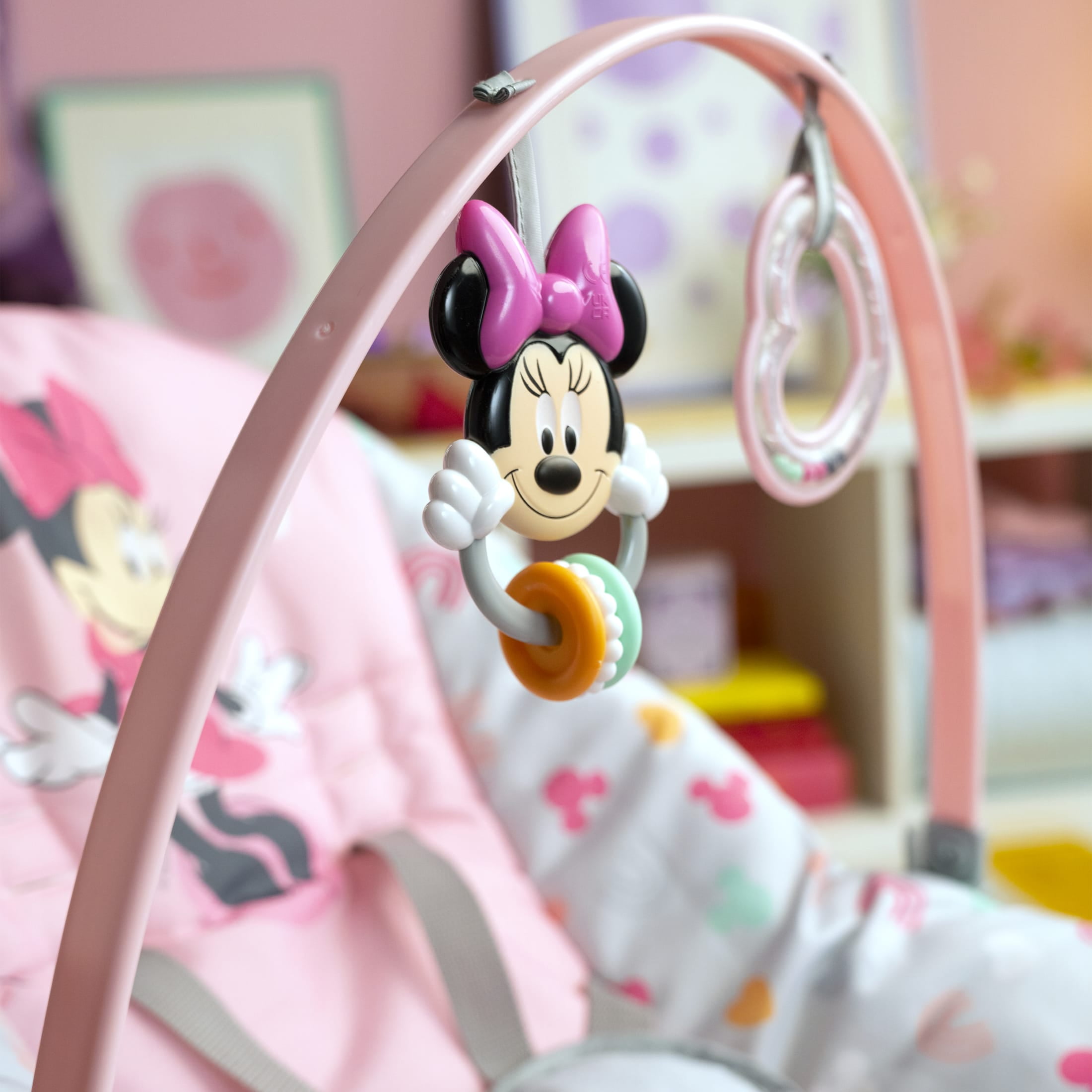 Disney Baby 2-in-1 Slip Resistant Vibrating Infant & Toddler Baby Rocker Chair, Minnie Mouse by Bright Starts - Image 9