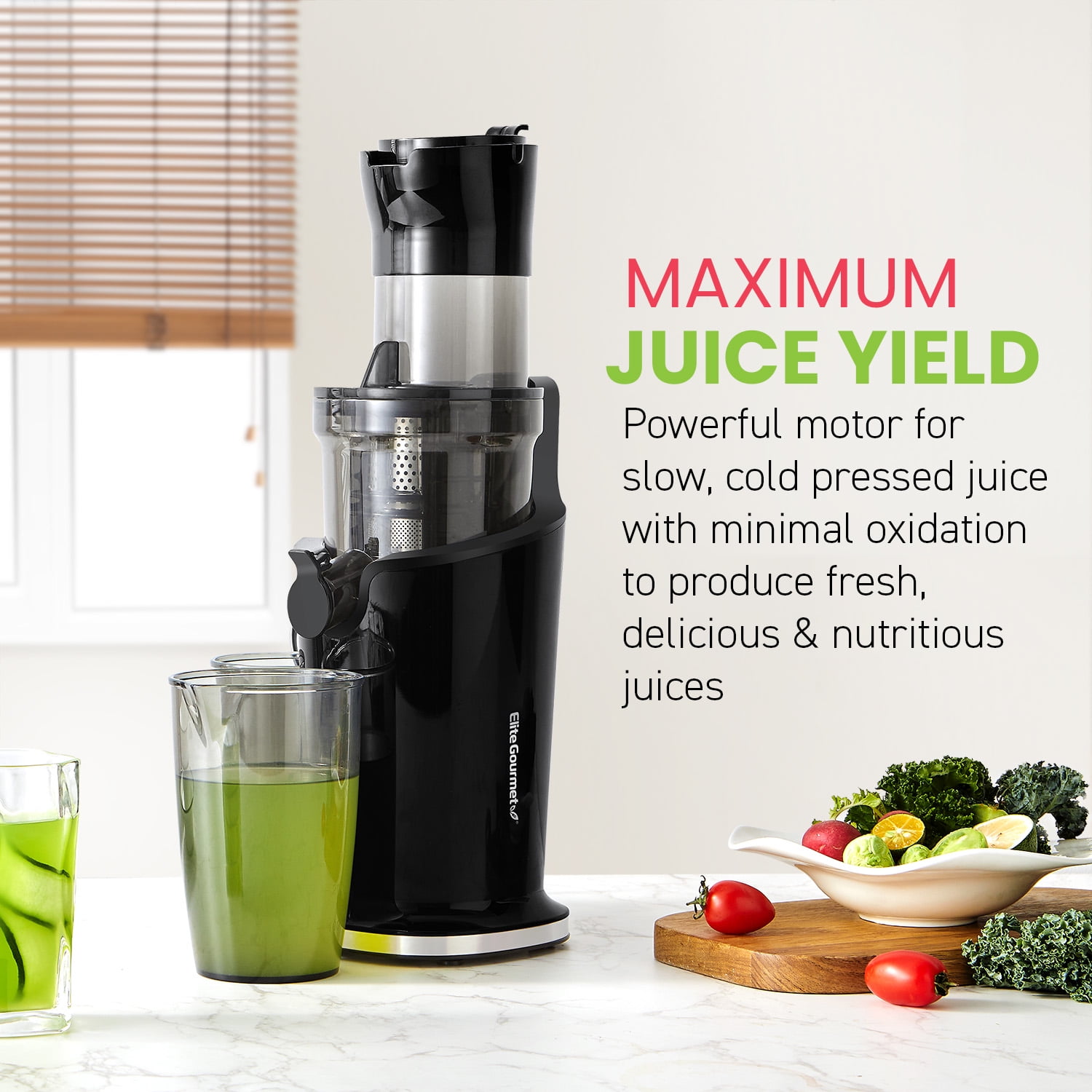 Elite EJX017 Black Mastication Slow Juicer 27oz - Image 3