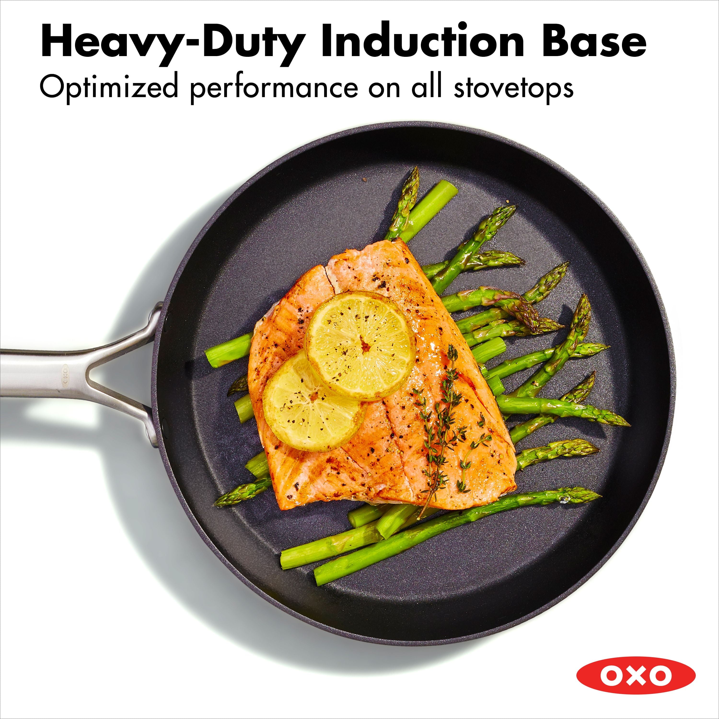 OXO 12" Professional Hard Anodized Frying Pan Skillet Nonstick Induction Compatible Oven Safe, Ceramic Black - Image 2
