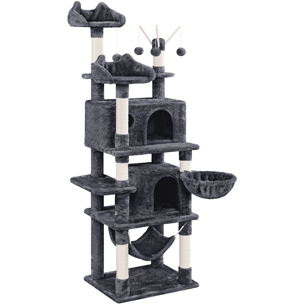Renwick 67'' H Multi-Level Cat Tree Cat Tower with Condos, Dark Gray - Image 2