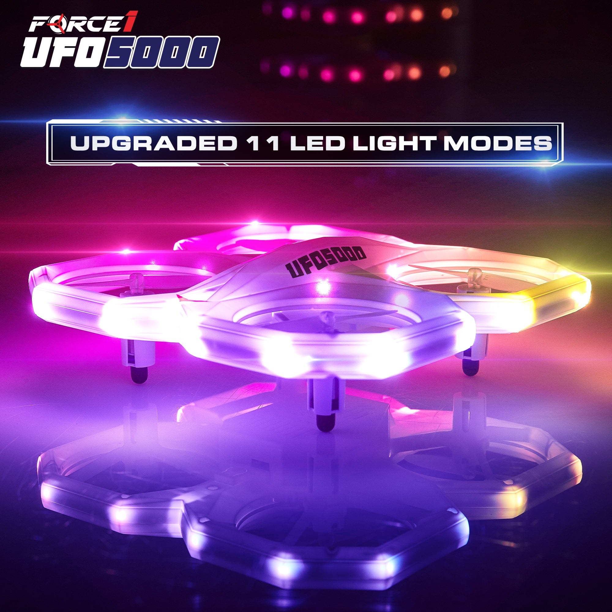 UFO 5000 Mini RC Stunt Aerial Drone with Multicolor LED Lights for Kids Ages 14+ - Image 8