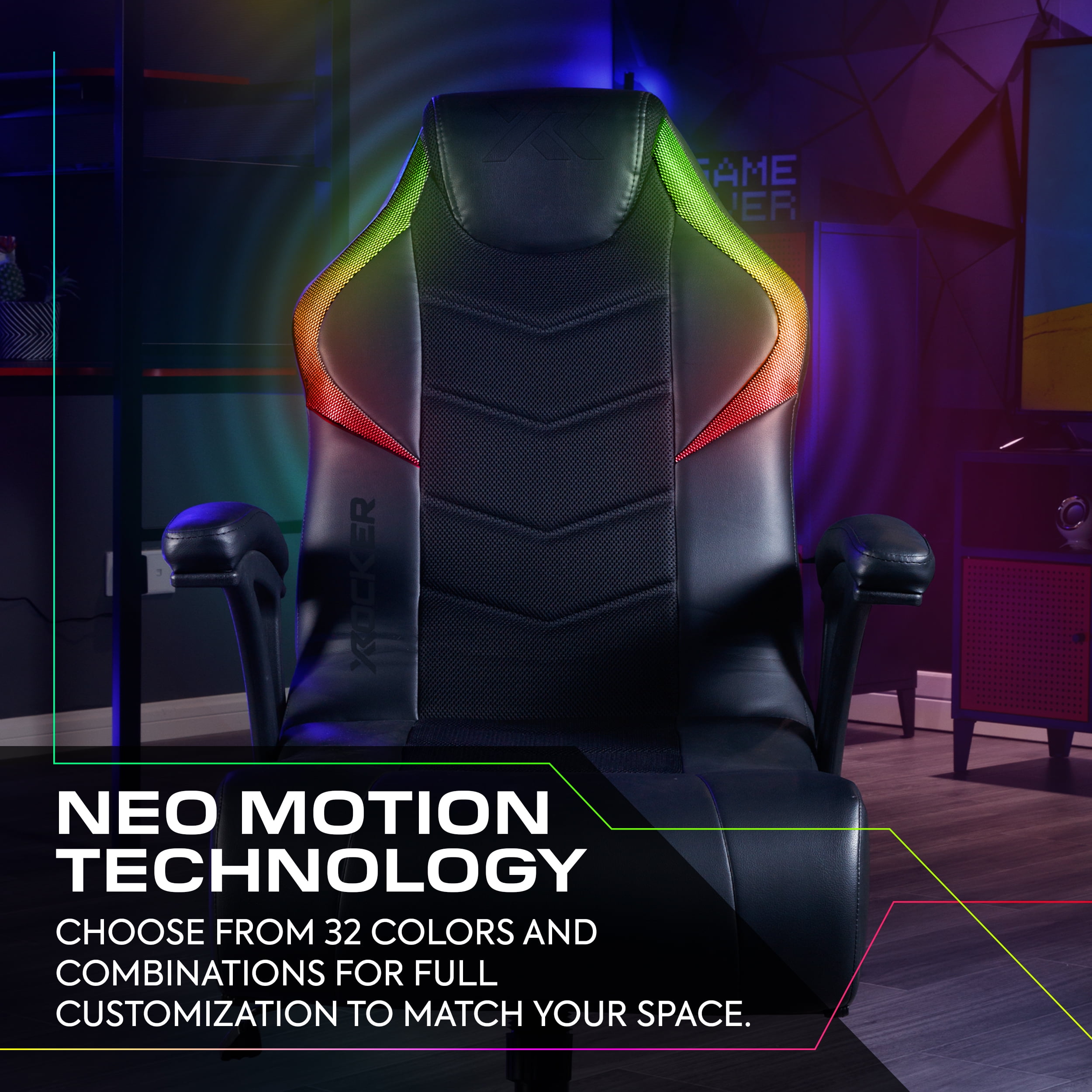 X Rocker Nemesis RGB Pedestal Gaming Chair, Black - Image 8