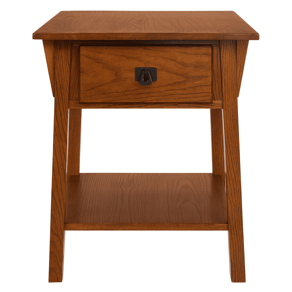 Leick Home Solid Wood Mission End Table with Locking Secret Compartment, Russet Finish - Image 3