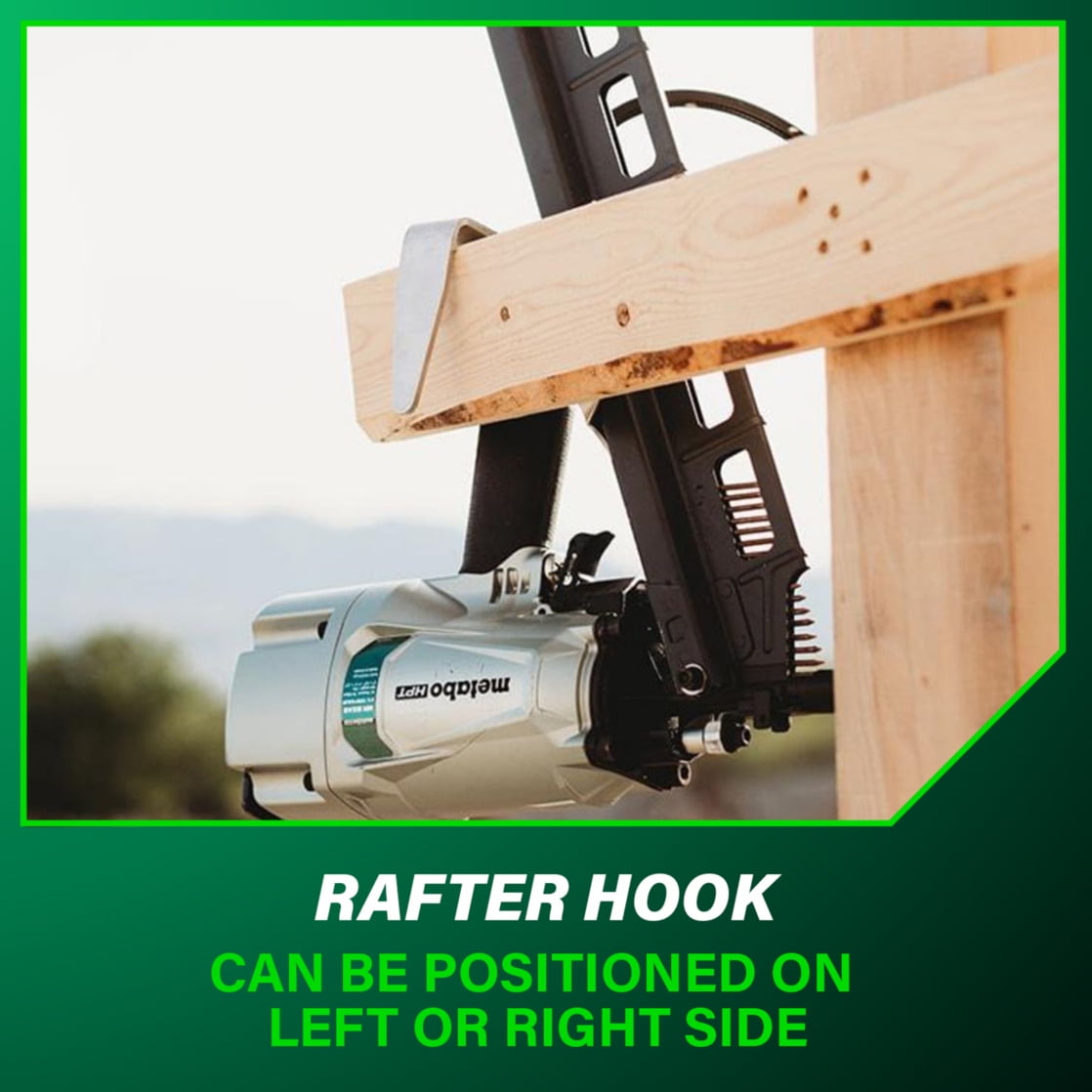 Metabo HPT Framing Nailer, Pro-Preferred Pneumatic Power Nailer & Framing Tool for Flooring, Roof Decking, Selectable Trigger & Rafter Hook, 21° 2" to 3-1/4" Plastic Collated Nails, NR83A5 - Image 7