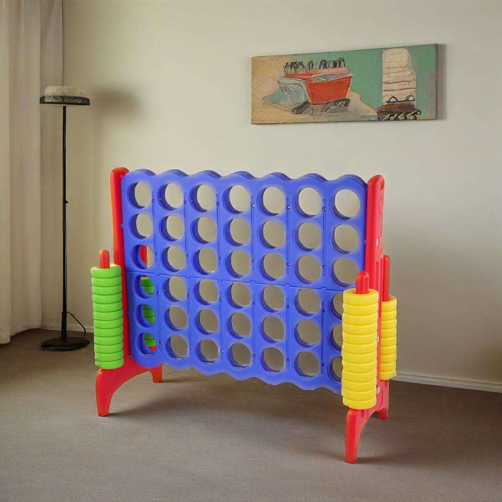 Giant 4-to-Score Game Set, 4-in-A-Row Jumbo with 42 Jumbo Rings & Quick-Release Slide, 3.6FT Tall Indoor & Outdoor Yard Family Connect Game, Holiday Party & Family Game, Large - Image 5