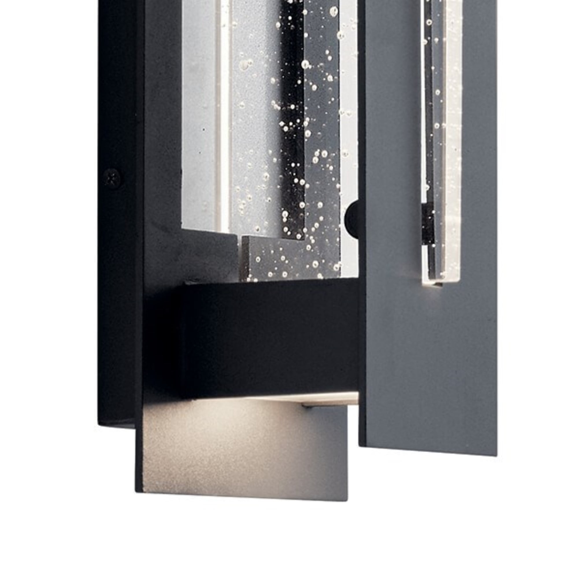 Kichler River Path 23" 1 Light Textured Black Integrated LED Outdoor Wall Sconce with Seeded Glass - Image 8