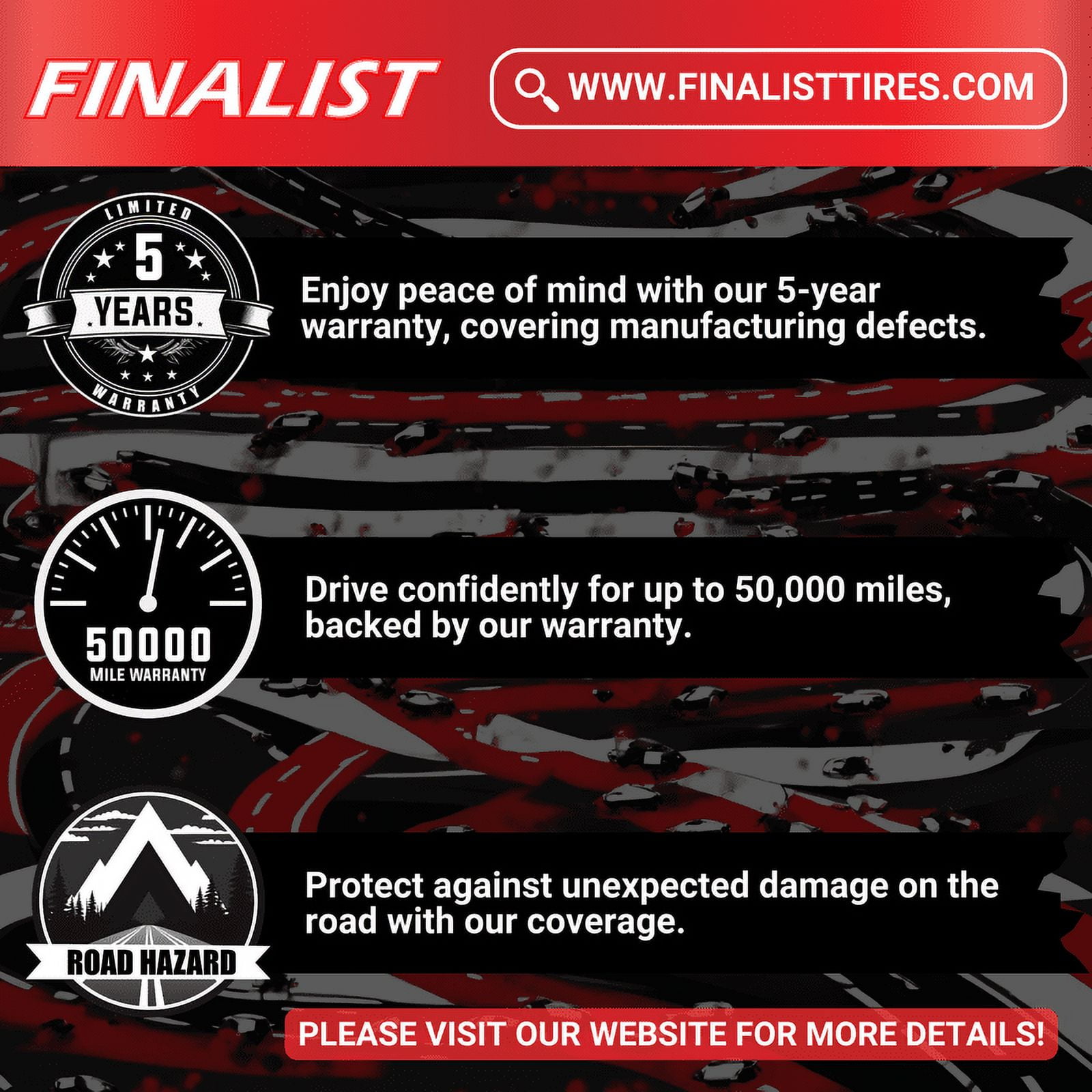 Finalist Terreno A/T 265/70R17 115T SUV All Season All Terrain Tire 265/70/17 (Tire Only) - Image 7