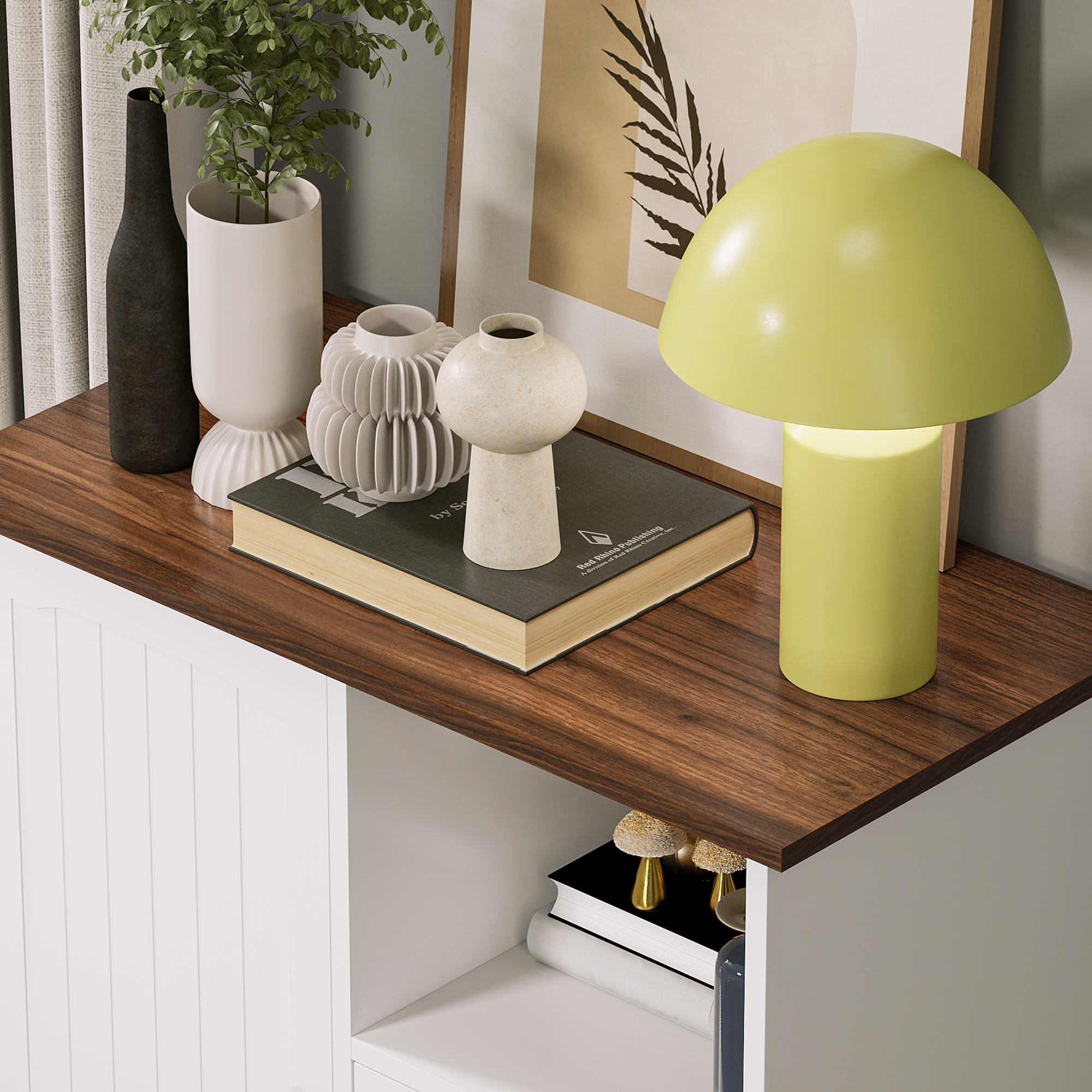 Dextrus Kitchen Storage Cabinet Sideboard Buffet Cupboard with 2 Doors and Open Shelf for Dining Room Kitchen - Image 9