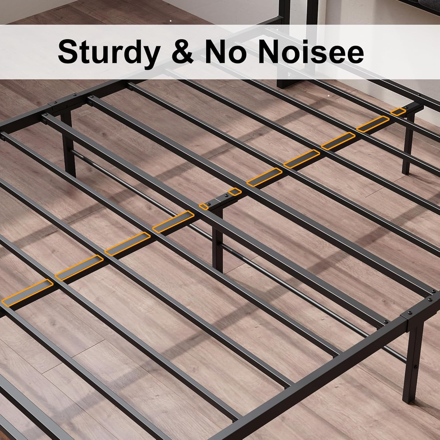 LIKIMIO Full Bed Frame, Storage Headboard with Charging Station, Solid and Stable, Noise Free, No Box Spring Needed, Easy Assembly - Image 2