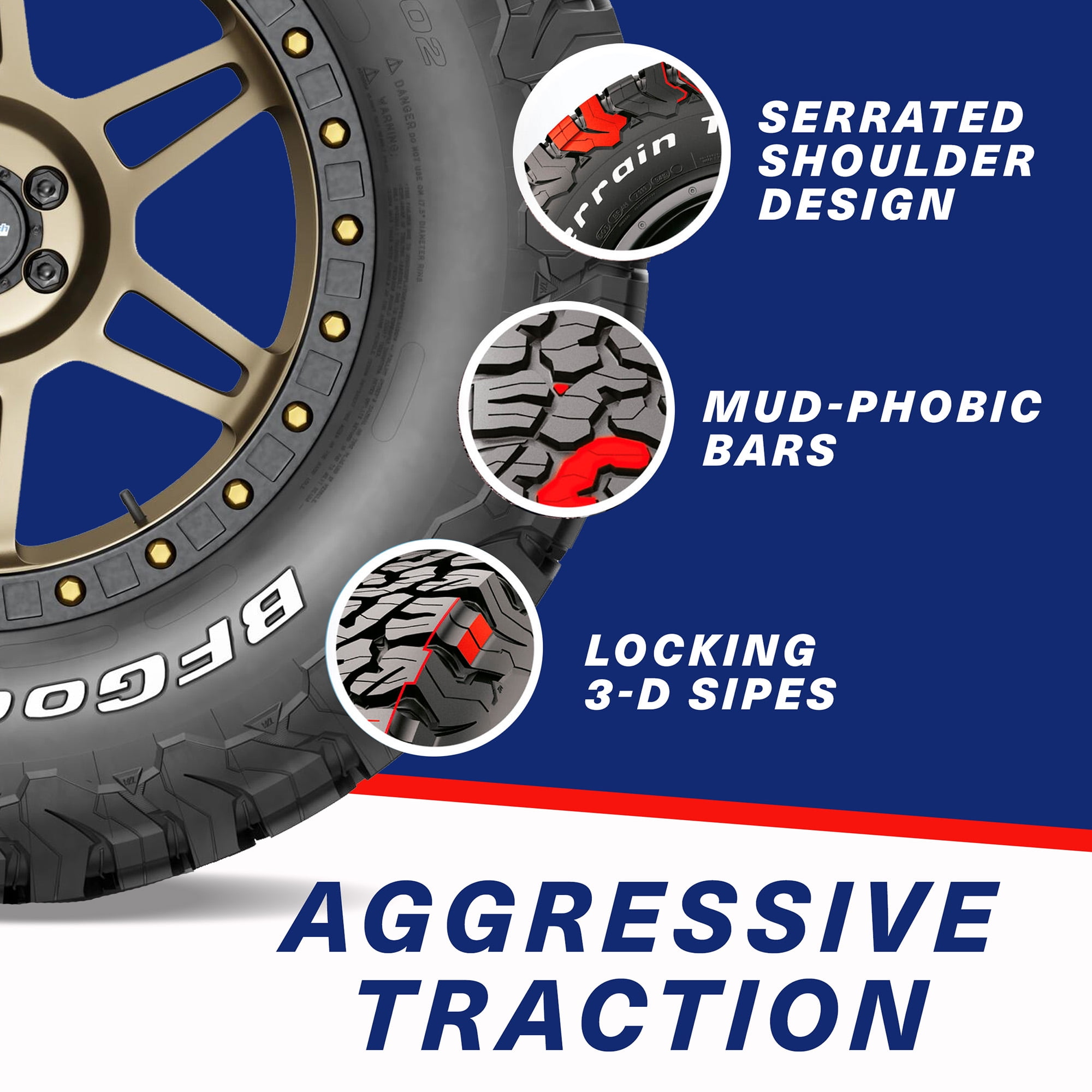BFGoodrich All-Terrain T/A KO2 All-Season LT245/65R17/D 111/108S Tire - Image 3