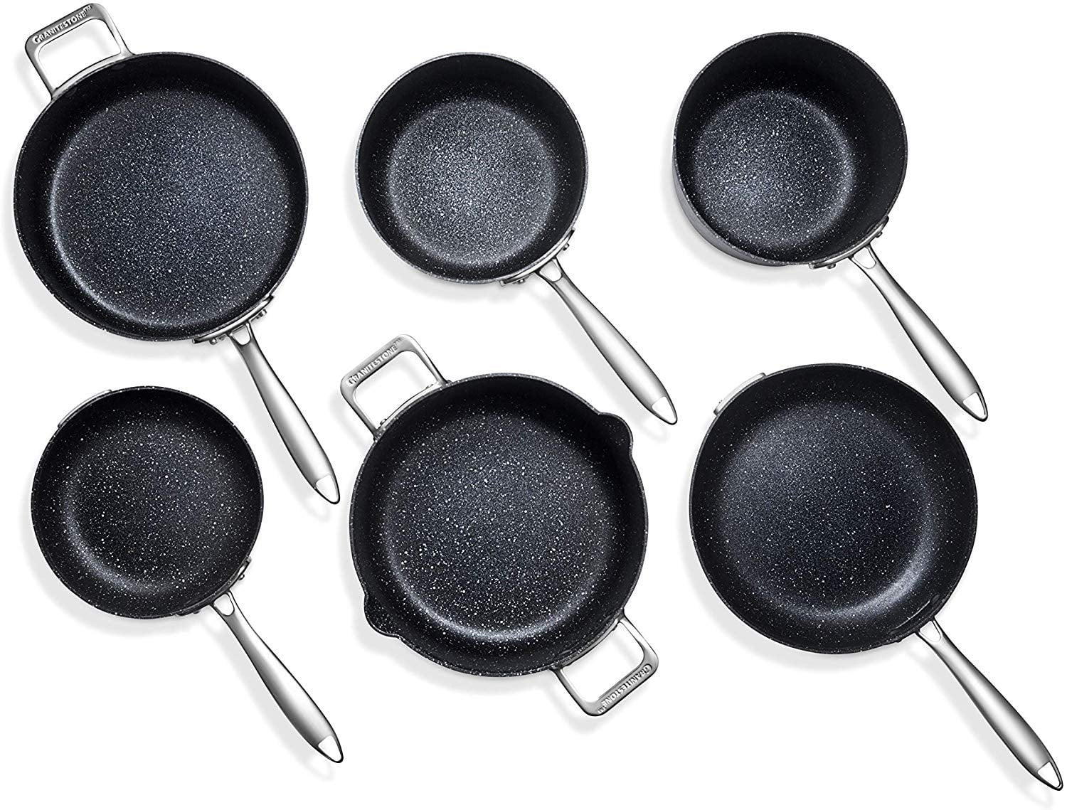 Granitestone Stackmaster Nonstick Pots and Pans Set, 10 Piece Complete Cookware Set, Stackable Design with Ultra Nonstick Mineral & Diamond Coating, Dishwasher & Oven Safe - Image 8