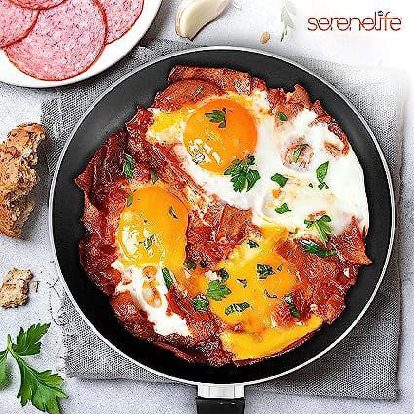 SereneLife 6-Piece Set Black Non-Stick Coating Inside Pots & Pans Basic Kitchen Cookware, Blue - Image 6