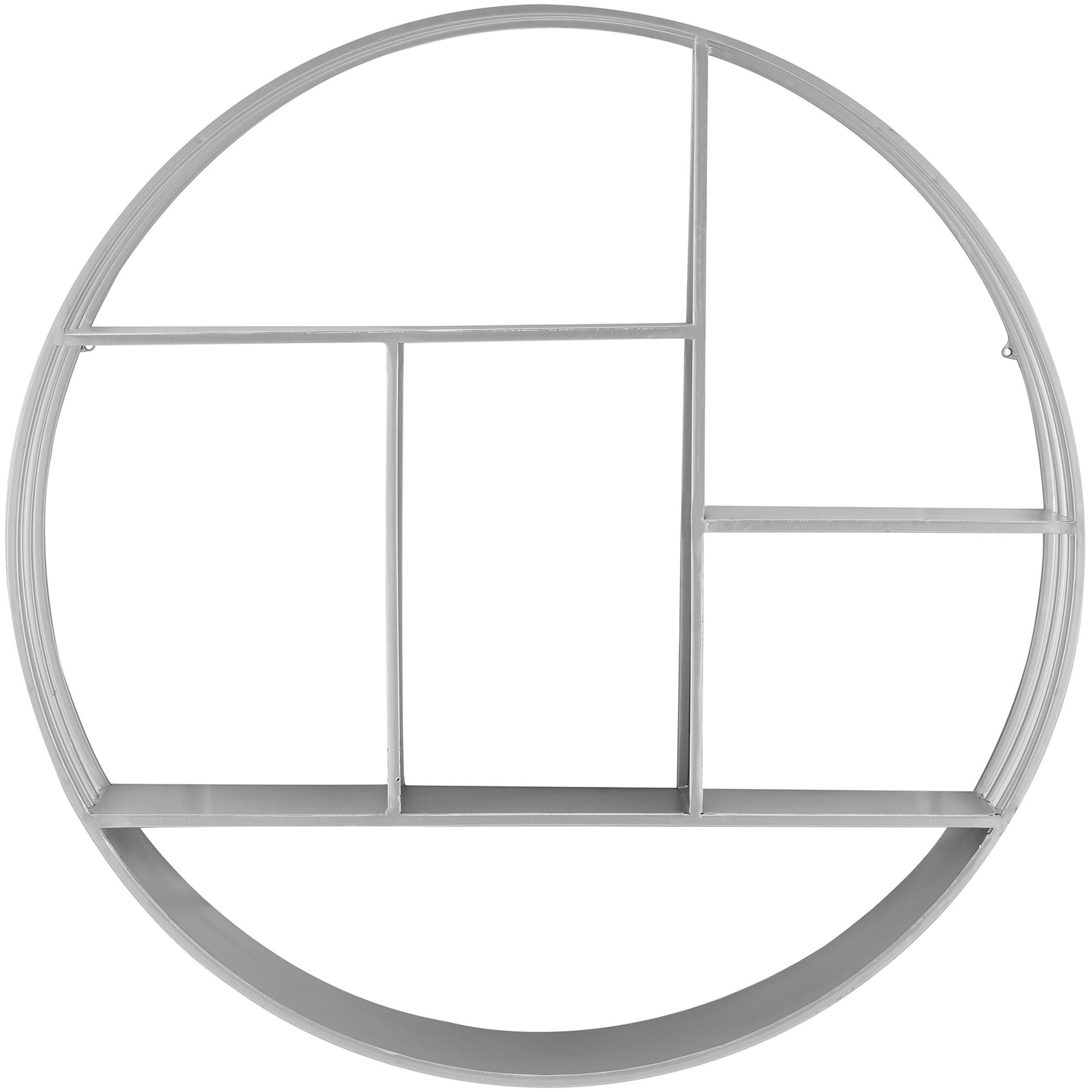 FirsTime & Co. Silver Brody Wall Shelf, Industrial, Painted, Round,Metal, 27.5 x 6 x 27.5 in - Image 3