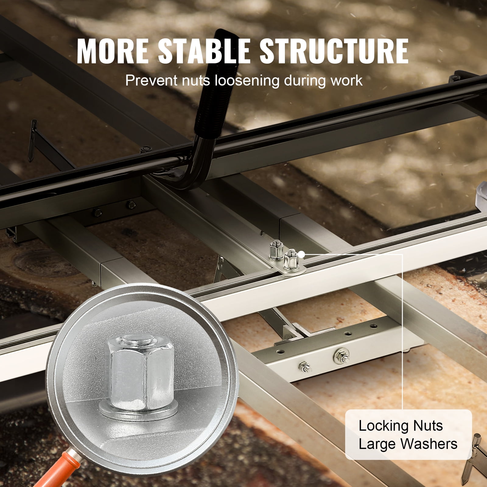 VEVOR Chainsaw Mill and Rail Mill Guide System, Portable Sawmill 14"-36" Guide Bar, 9ft Aluminum Saw Milling Rail Guide with Chainsaw Planking Mill - Image 4