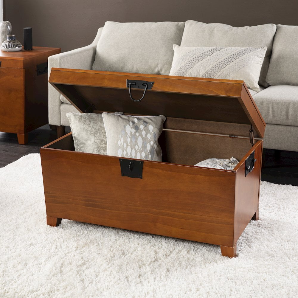 Pyramid Trunk Coffee Table, Transitional style, Mission Oak - Image 3