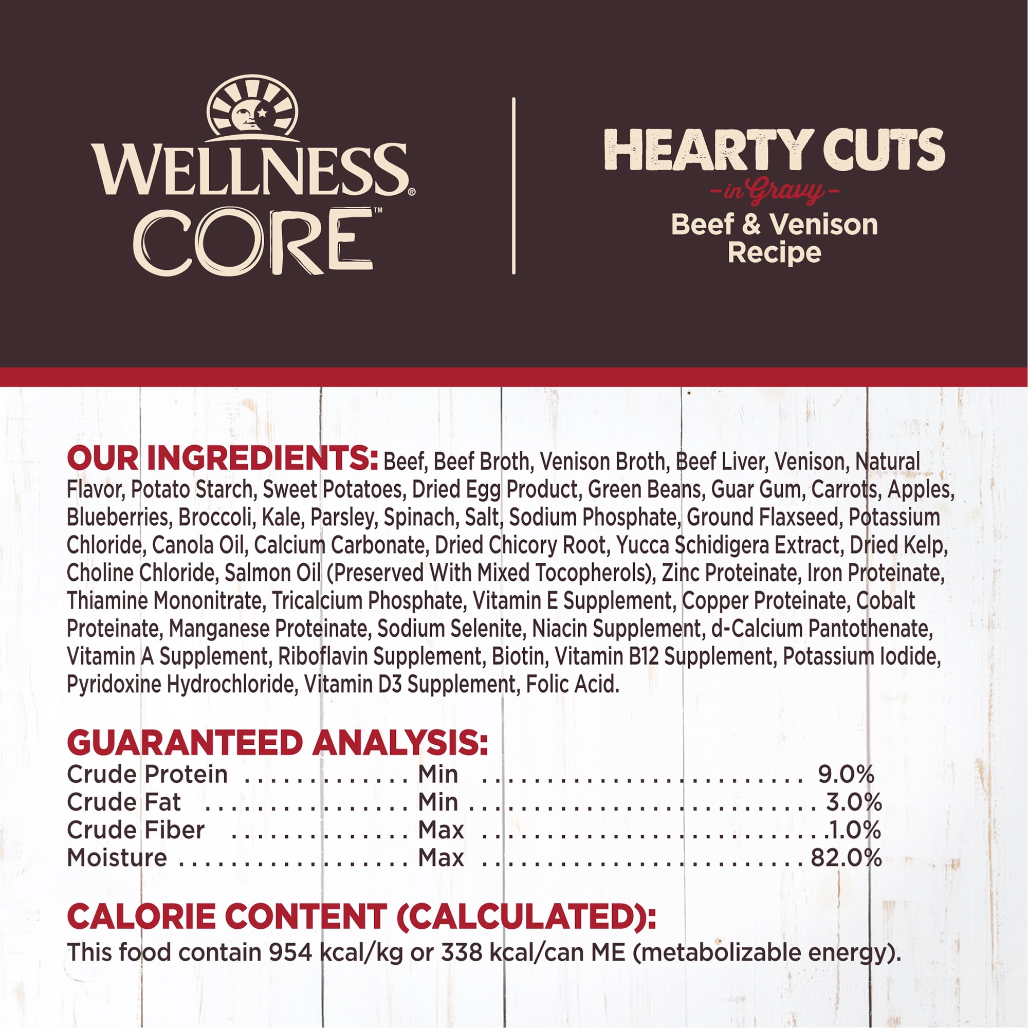 Wellness CORE Hearty Cuts Natural Wet Grain Free Canned Dog Food, Beef & Venison, 12.5-Ounce Can (Pack of 12) - Image 4