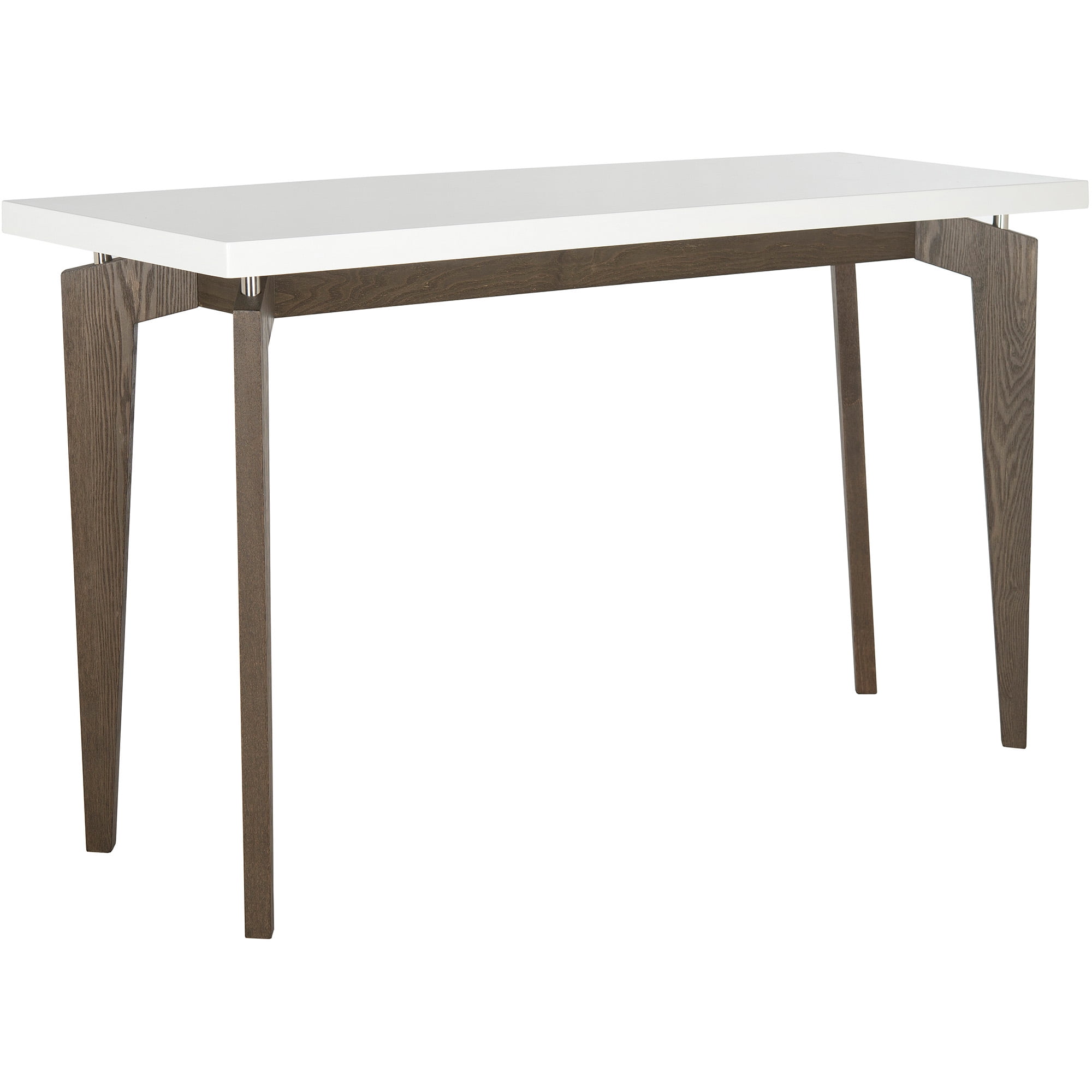 SAFAVIEH Josef Retro Lacquer Floating Top Console Table, White/Dark Brown - Image 3
