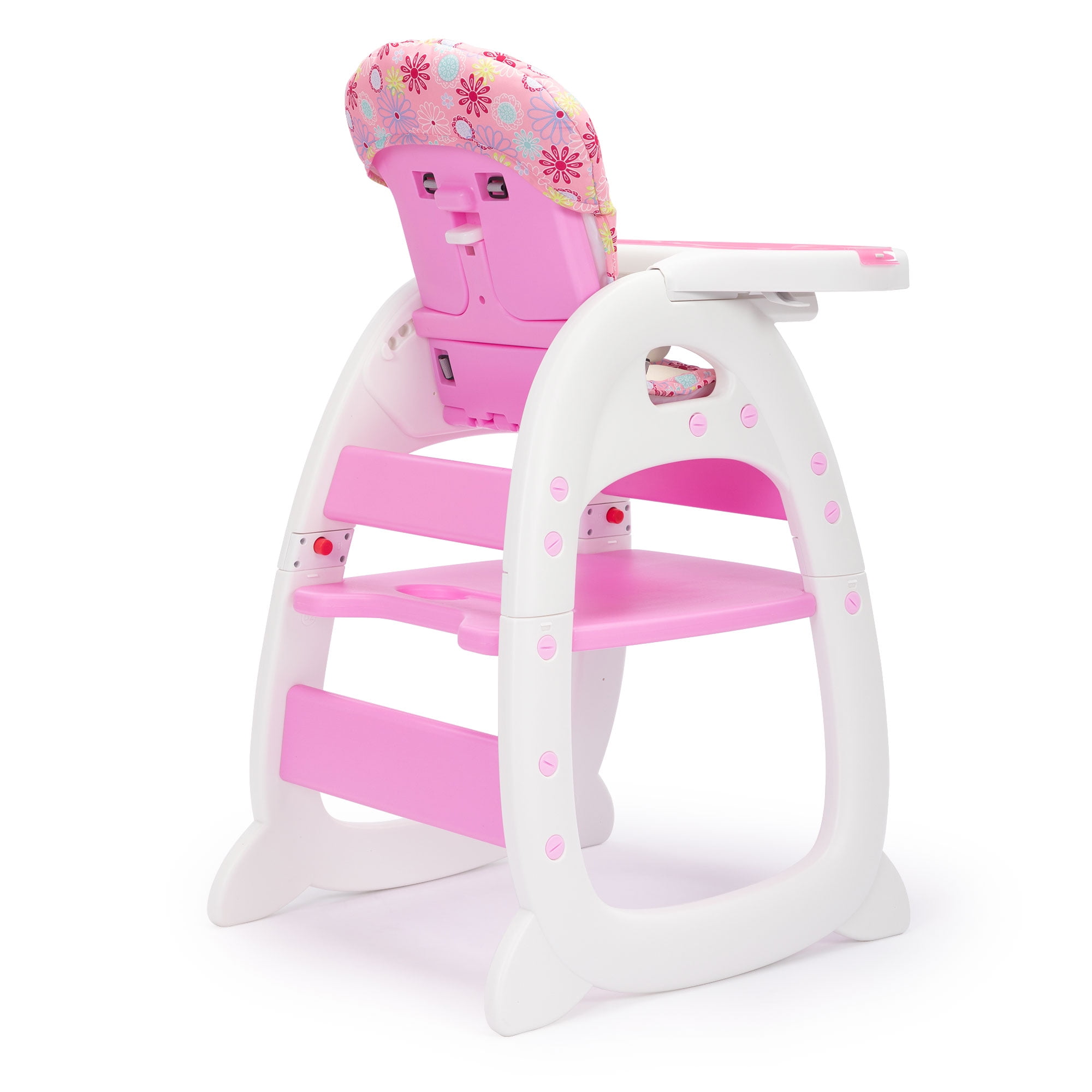 Hommoo 3 in 1 Baby High Chair, Convertible Play Table and Chair Set for Toddler, Adjustable Seat Back, Pink - Image 6