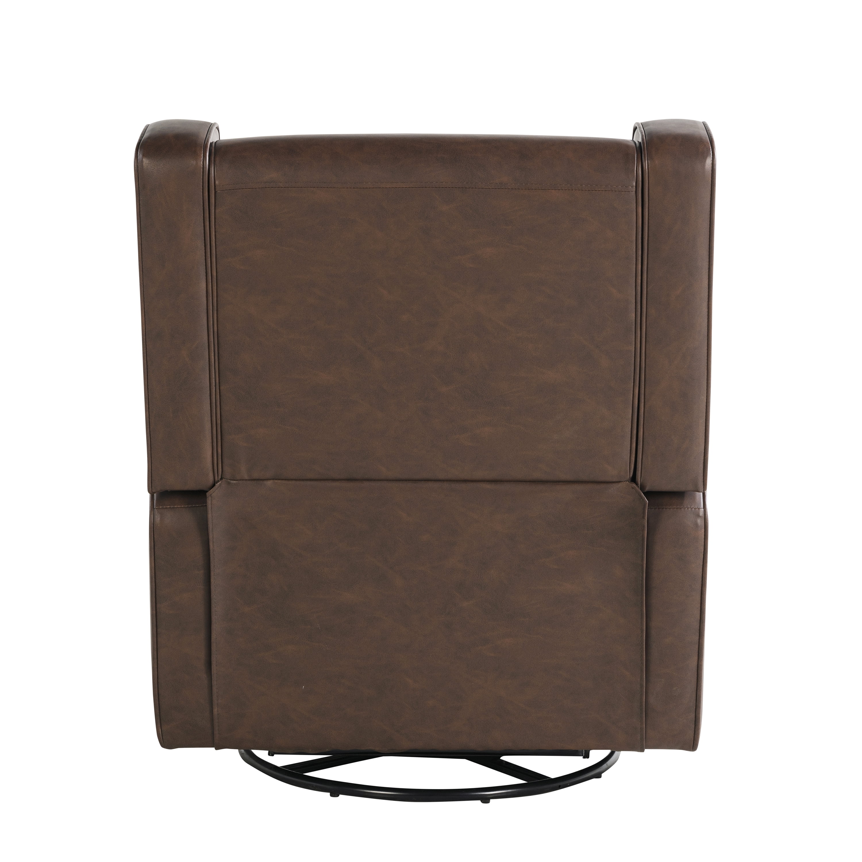 Relax A Lounger Easton Modern Swivel Recliner, Brown Faux Leather - Image 11