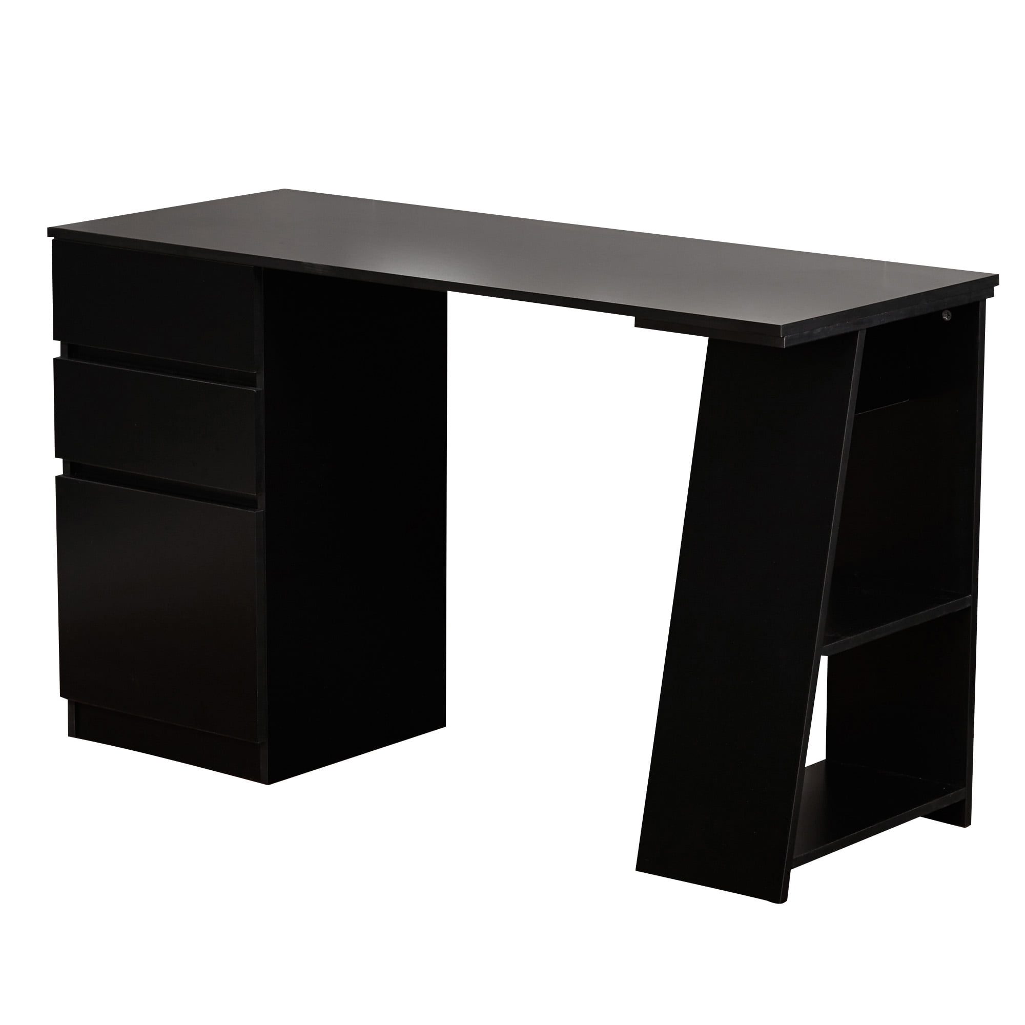 Como Writing Desk with 3 Storage Drawers, Black - Image 4