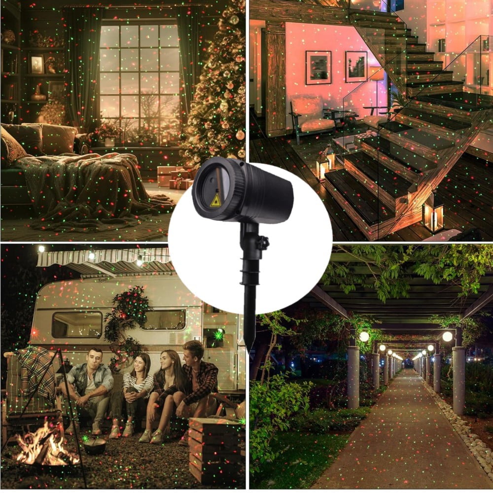 Christmas Laser Stars Projector Lights 3 modes Remote Control Waterproof Timer for Holiday Party Garden,Red & Green - Image 3