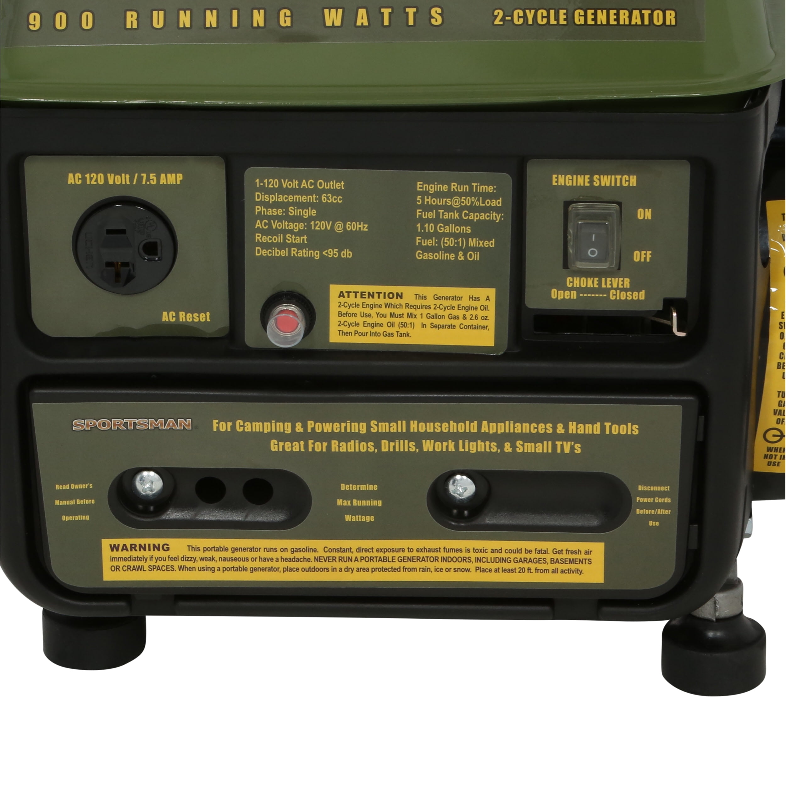 Sportsmans Series 1000-Watt 2-Cycle Generator - Image 3