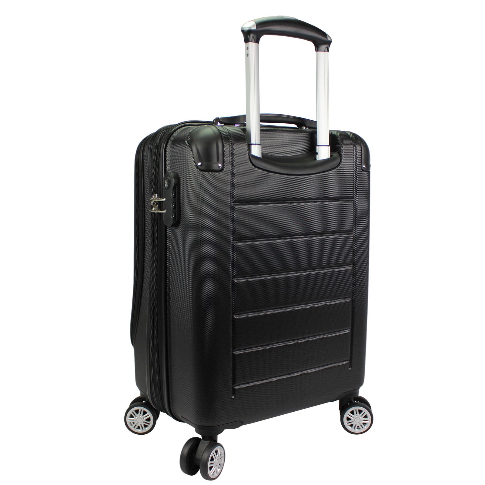 Dejuno Compact Hardside 20-Inch Carry-on Luggage with Laptop Pocket - Black - Image 4