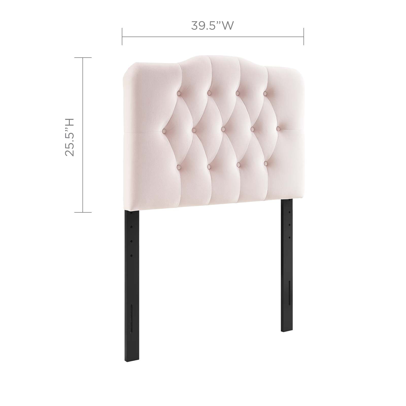 Annabel Twin Diamond Tufted Performance Velvet Headboard in Pink - Image 4