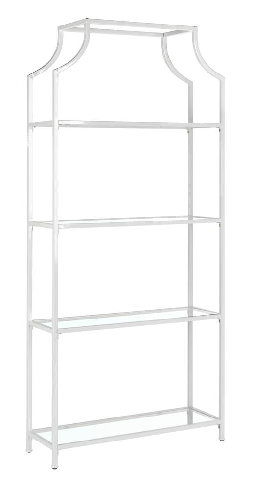 SAFAVIEH Slater Metal Glass Glam 4 Tier Etagere, White - Image 4