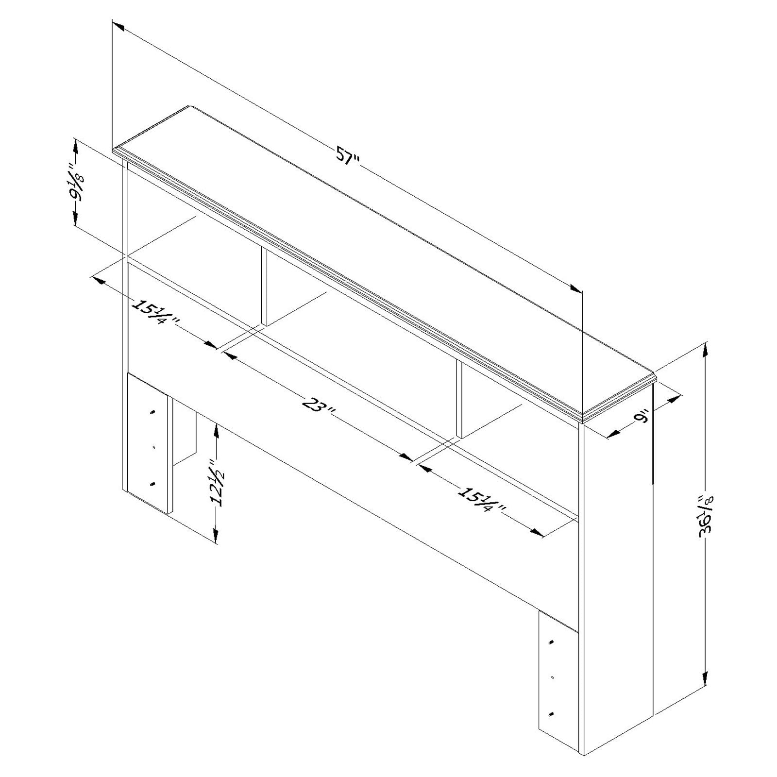 South Shore Crystal, Bookcase Headboard, Pure White - Image 6
