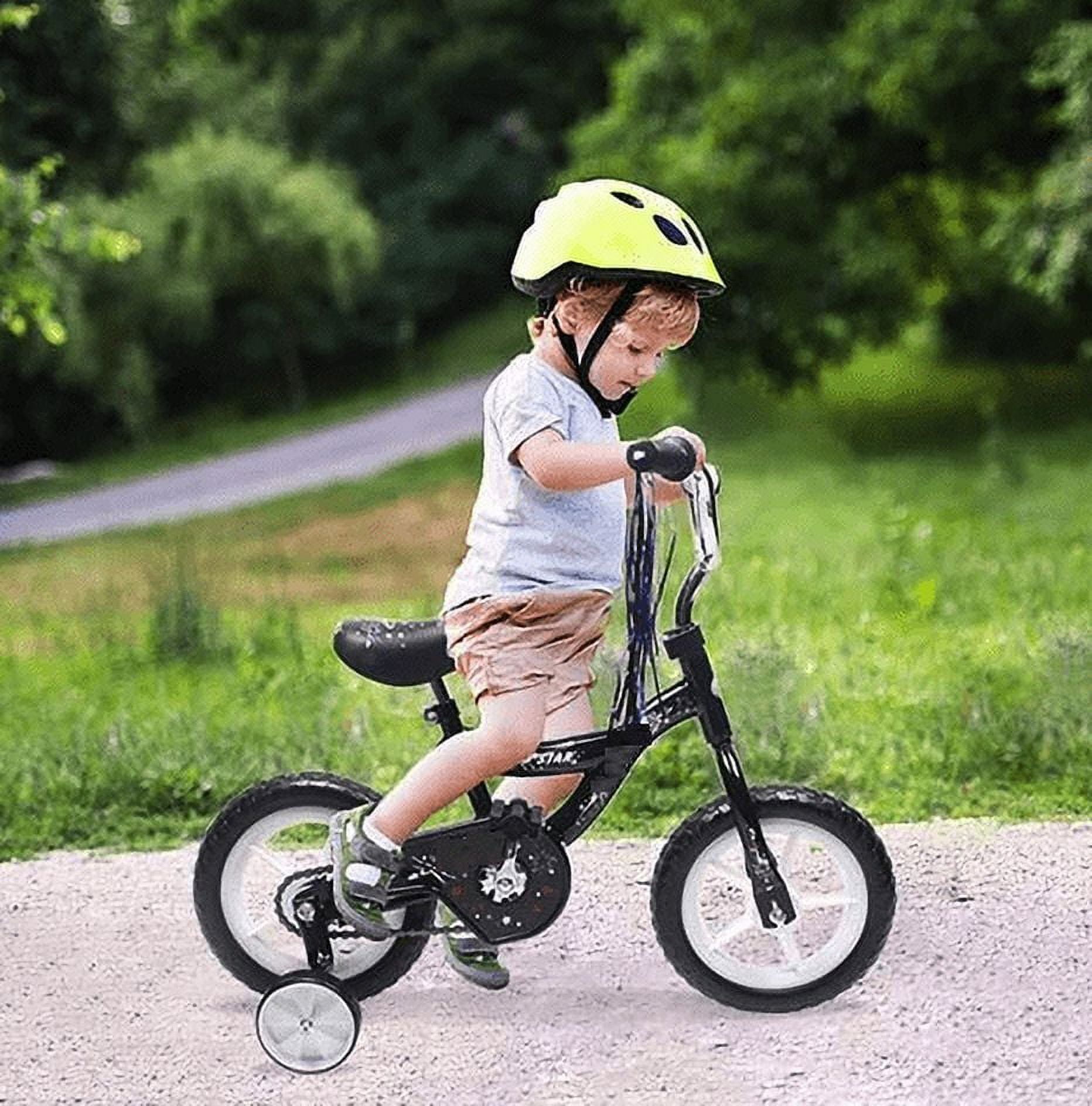 PlayWorld 12" Kid's Beginner Bicycle for 2-4 Years Old Boys' and Girls' Bike Foam Tire for Indoor Use No Brake - Black - Image 8