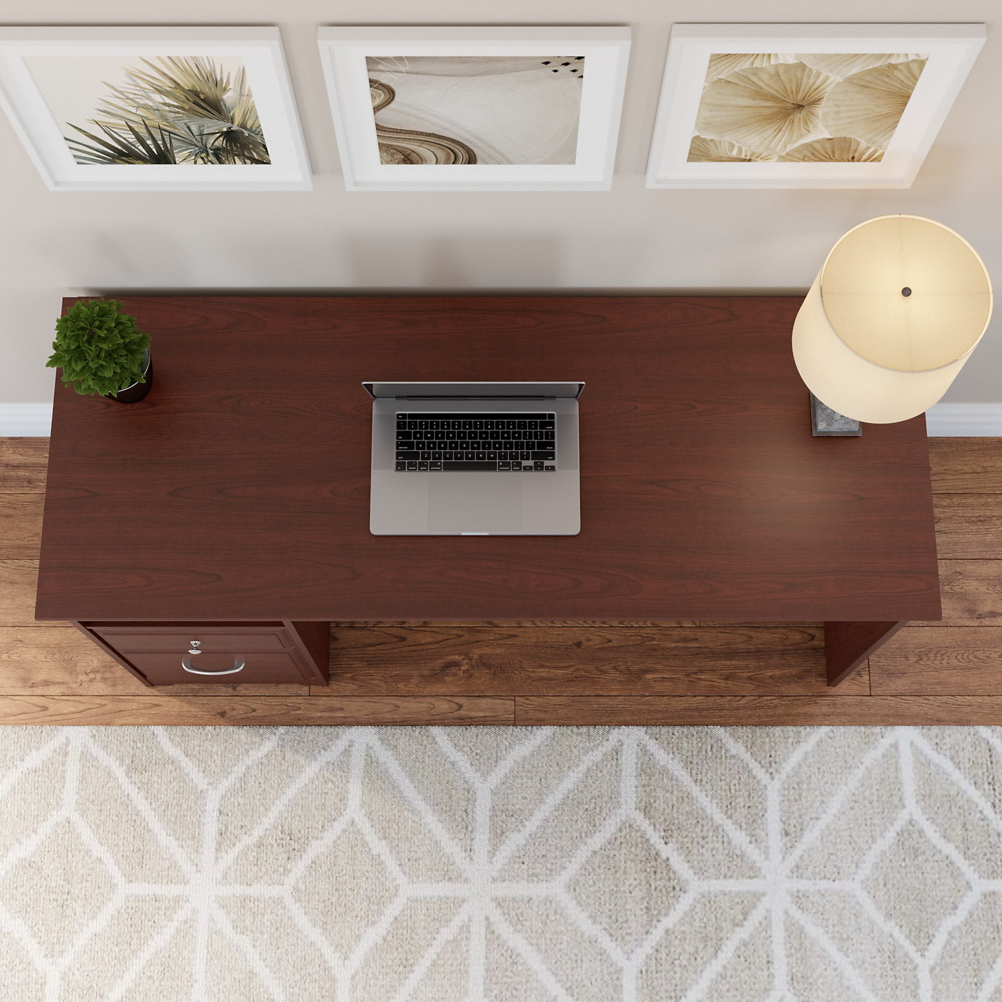 Bush Furniture Cabot 60" Computer Desk with Storage, Harvest Cherry - Image 7