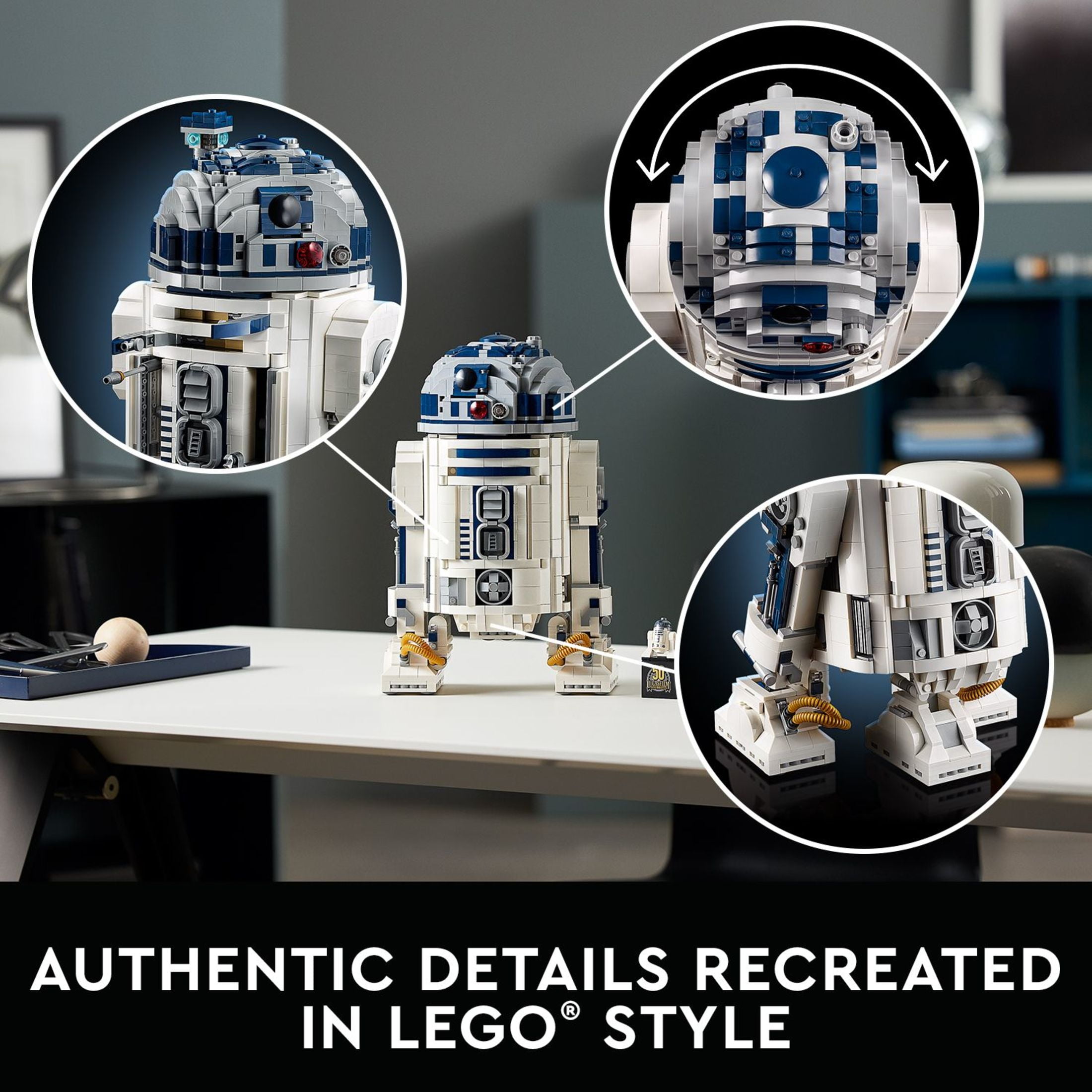 LEGO Star Wars R2-D2 Building Set - Collectible 3D Puzzle for Adults, Ages 18+ - Build for Display for Room, Office, or Desk - Info Plaque Included - Gift Idea for Fans - 75308 - Image 7