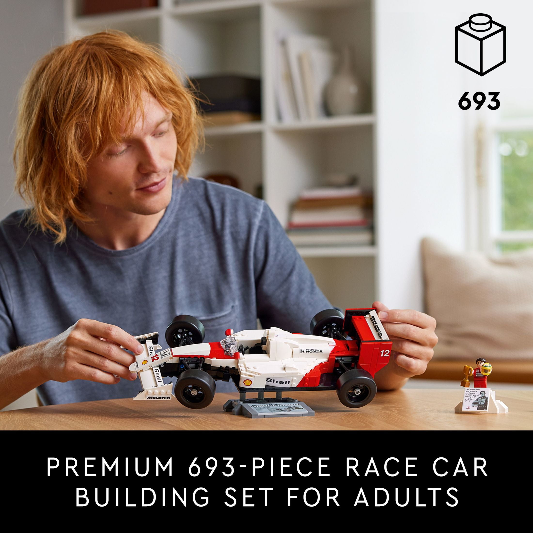 LEGO Icons McLaren MP4/4 & Ayrton Senna Minifigure, Holiday or Birthday Gift Idea for Home Office Decor, F1 Building Set for Adults and Fans of Cool Model Race Cars, 10330 - Image 5