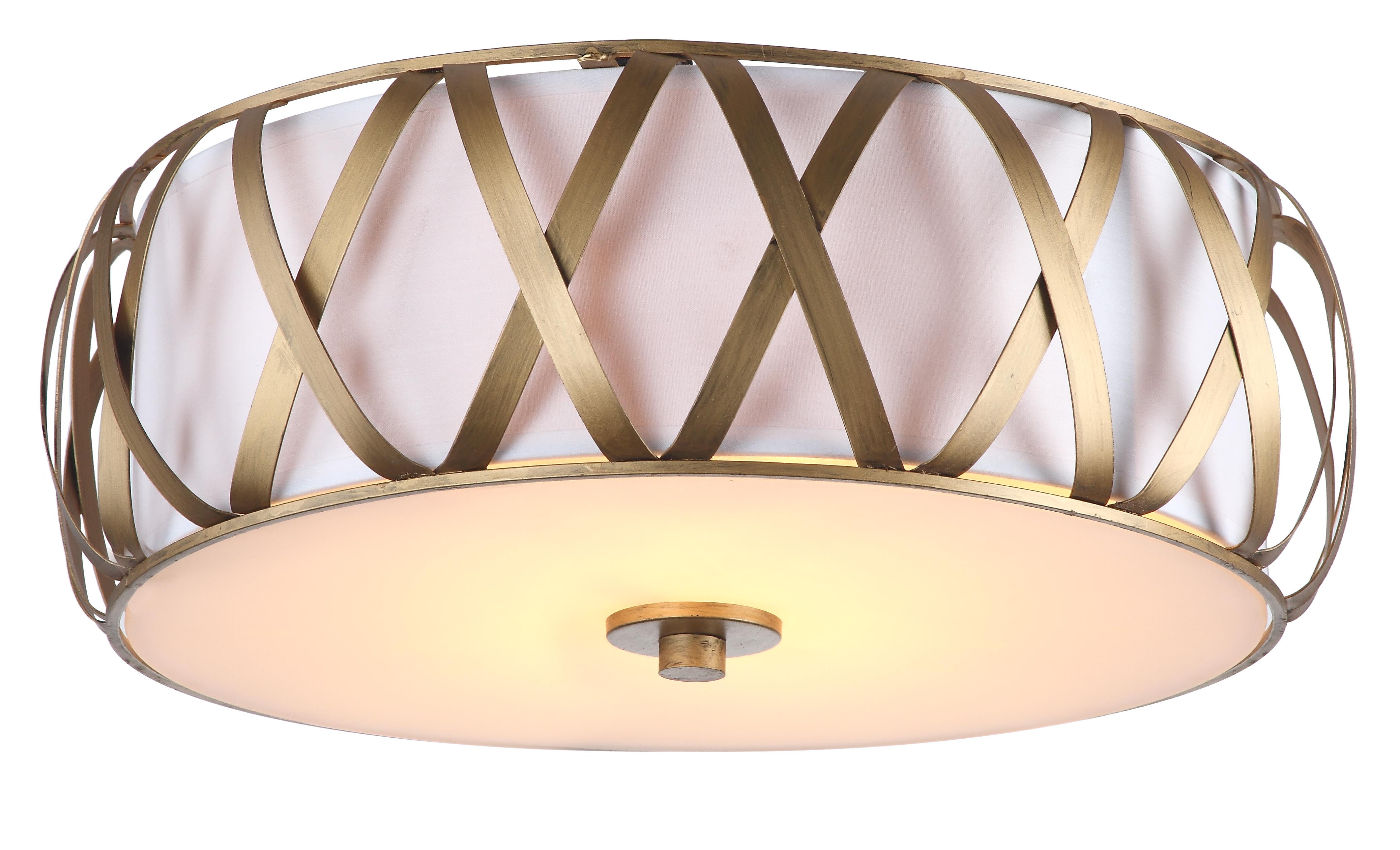 SAFAVIEH Charing 2 Light 15.4 in. Dia. Cross Flush Mount, Antique Gold - Image 7