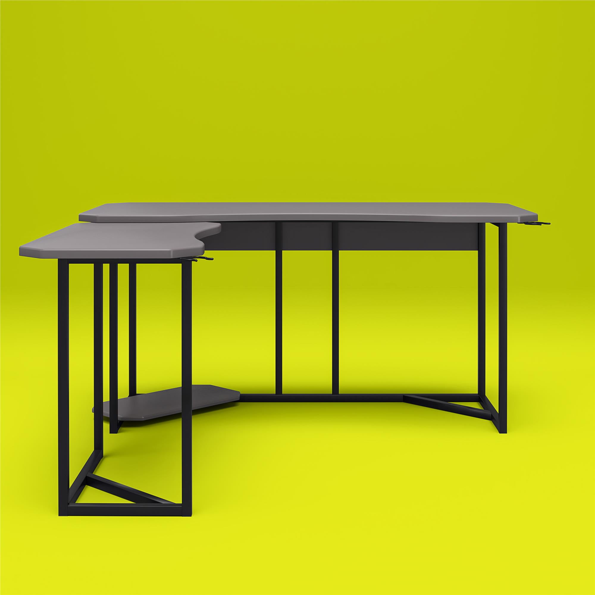 NTense Network Gaming L Desk with CPU Stand, Gray - Image 13