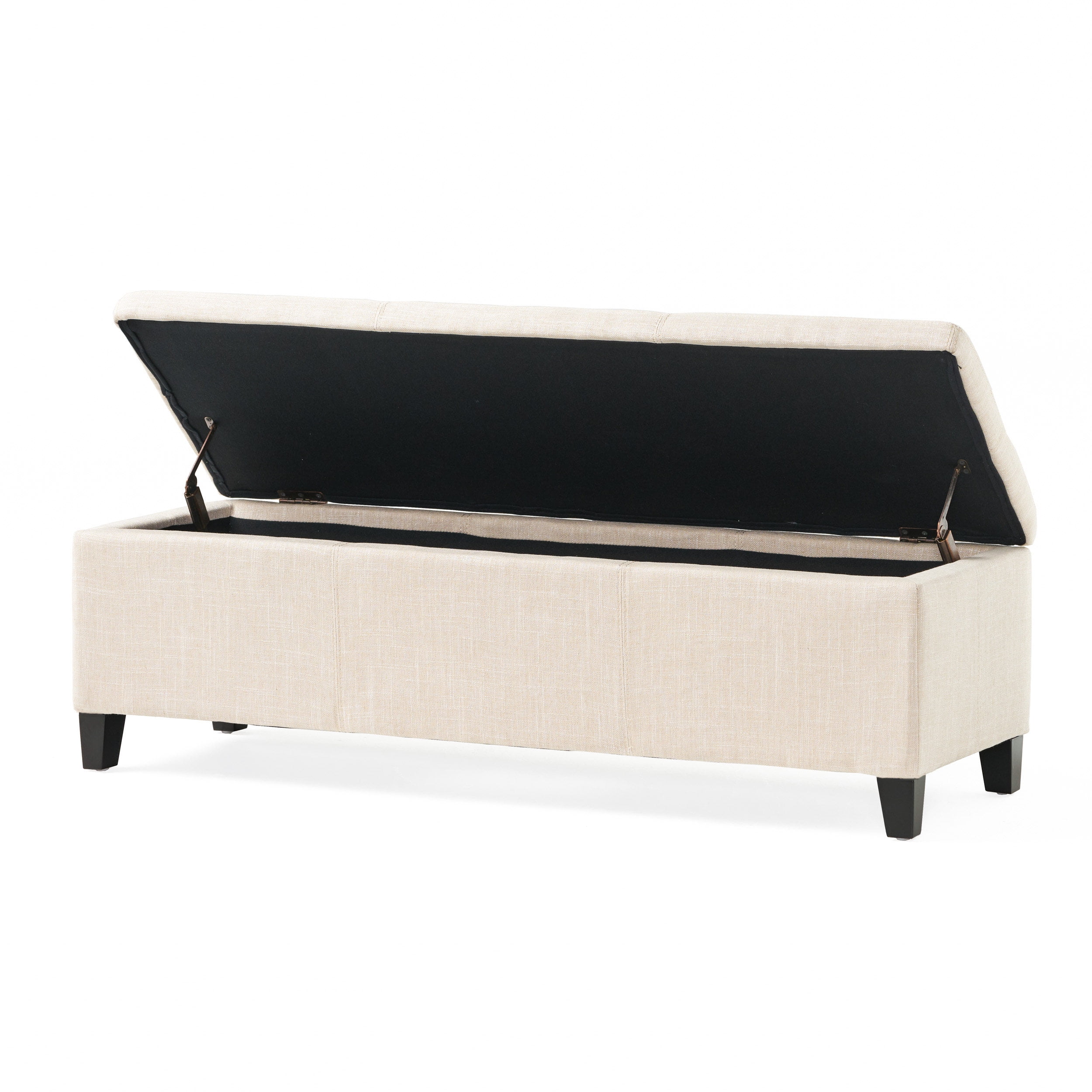 Noble House James Fabric Storage Ottoman, Light Beige - Image 6