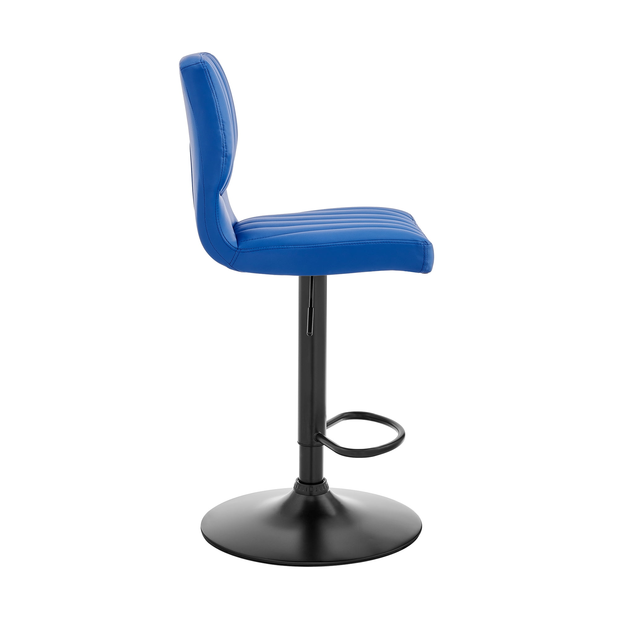 Bardot Adjustable Height Blue Faux Leather Swivel Bar Stool - Image 6
