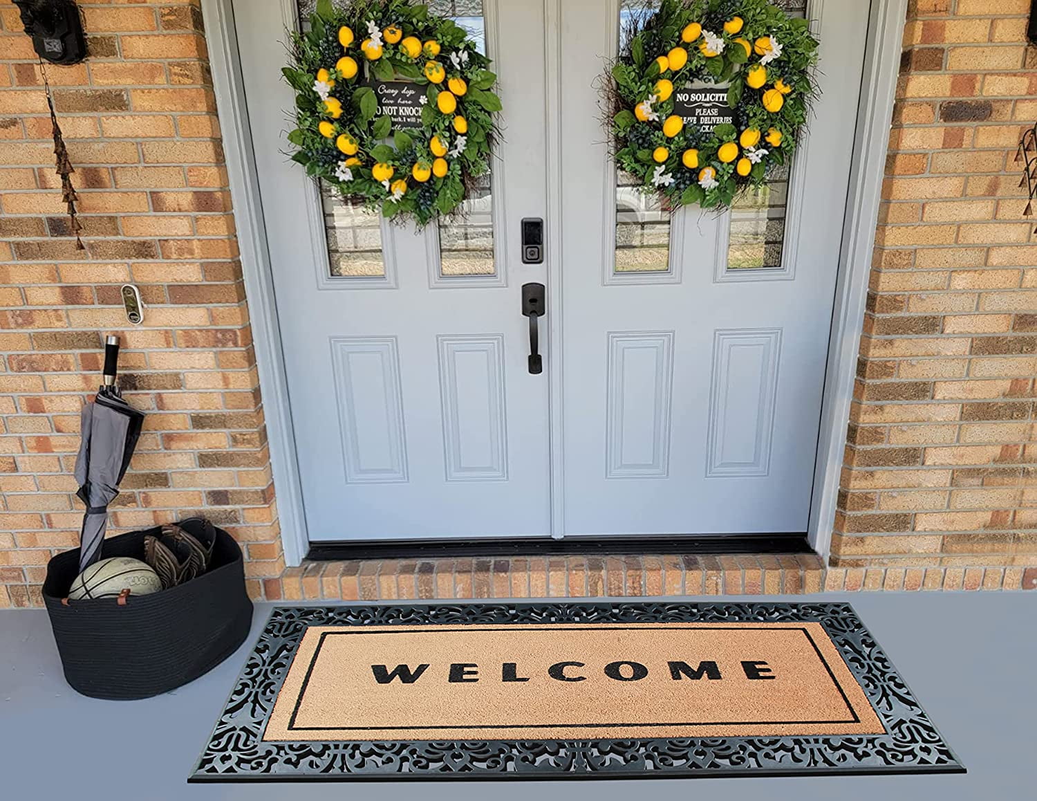 A1HC Entrance Door Mats, 30” x 60”, Durable Large Outdoor Rug, Non-Slip Flocked Welcome Doormat, Rubber Backed Low-Profile Heavy Duty Door Mat, Indoor Outdoor for Front Door, High Traffic Areas - Image 7
