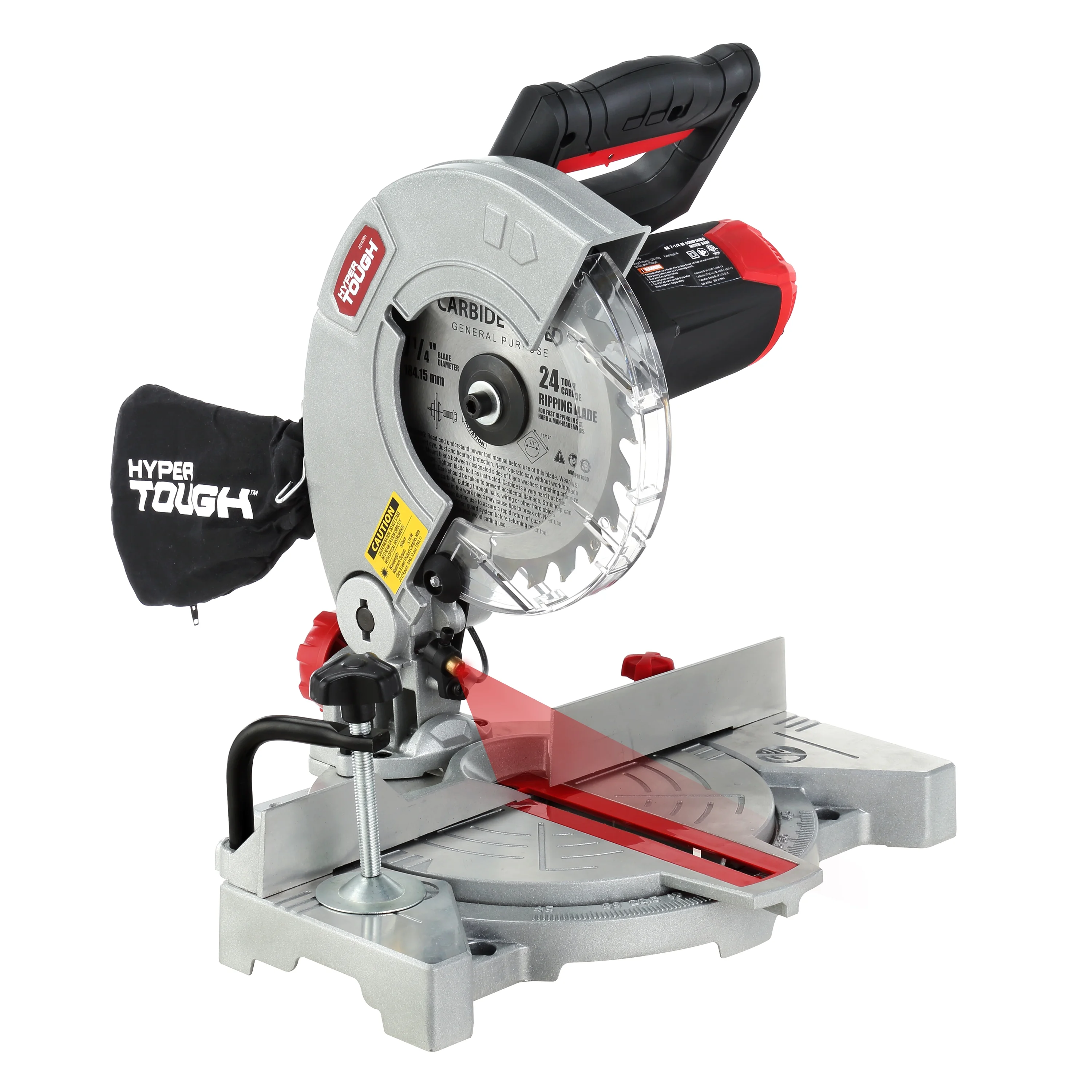 Hyper Tough 7-1/4 Inch 9 Amp Corded Compound Miter Saw, Laser Guide, New Condition - Image 12