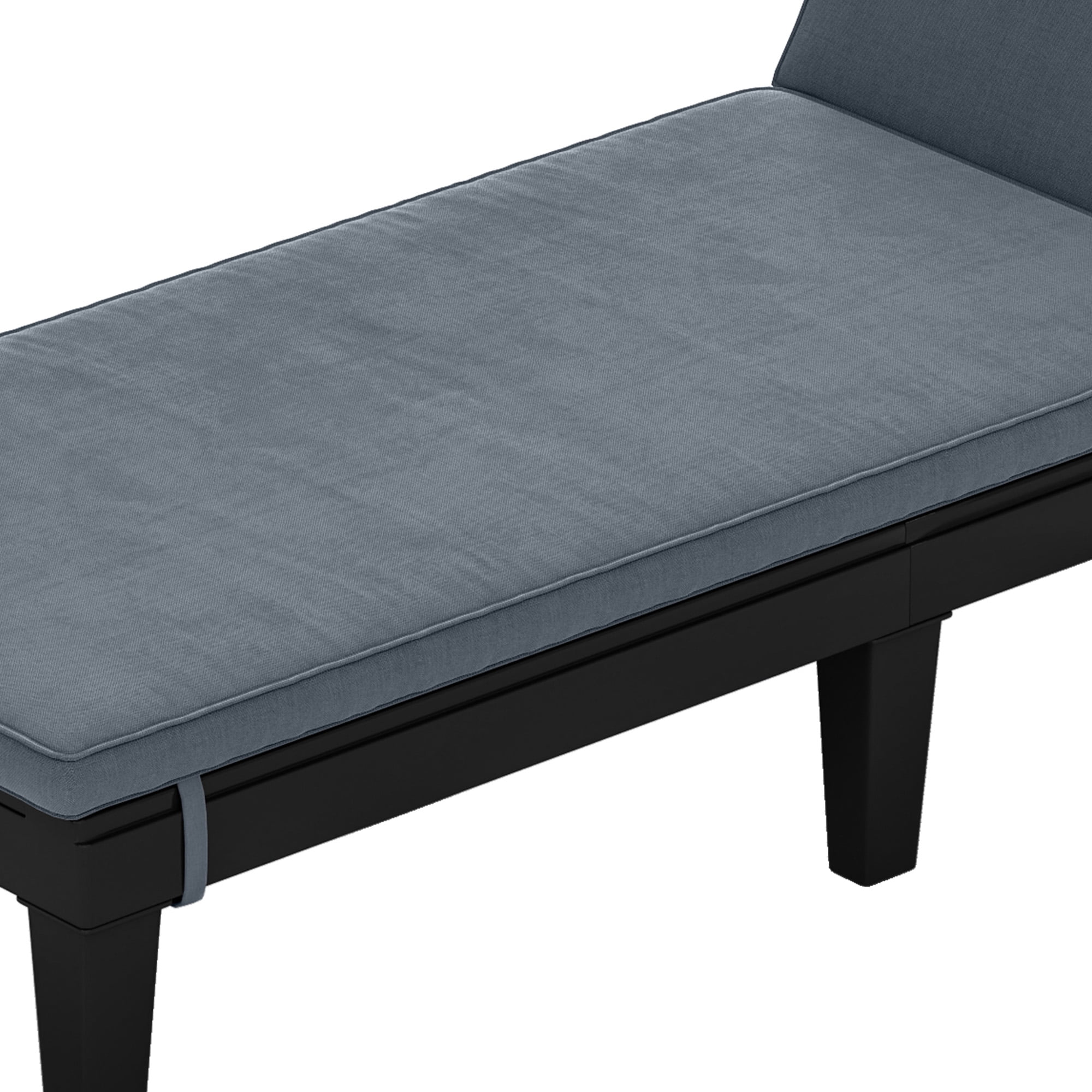 Dextrus Black Outdoor Wicker Loveseat, Double Seater with 3CM Gray Cushion, Polypropylene Resin, Faux Wood Grain - Image 5