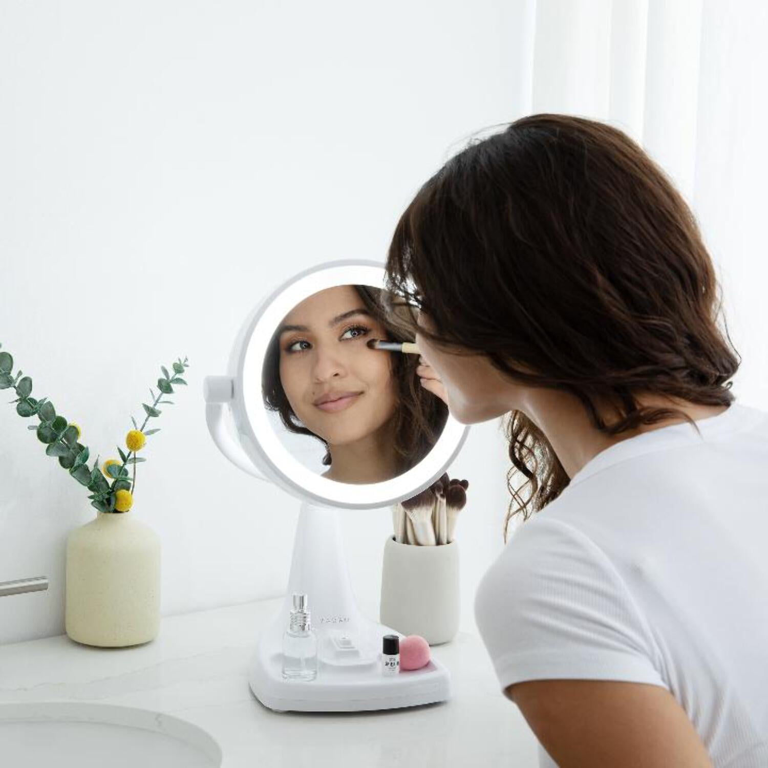 Zadro Max Bright Lighted Makeup Mirror w/ Magnification & Storage Tray - Image 11