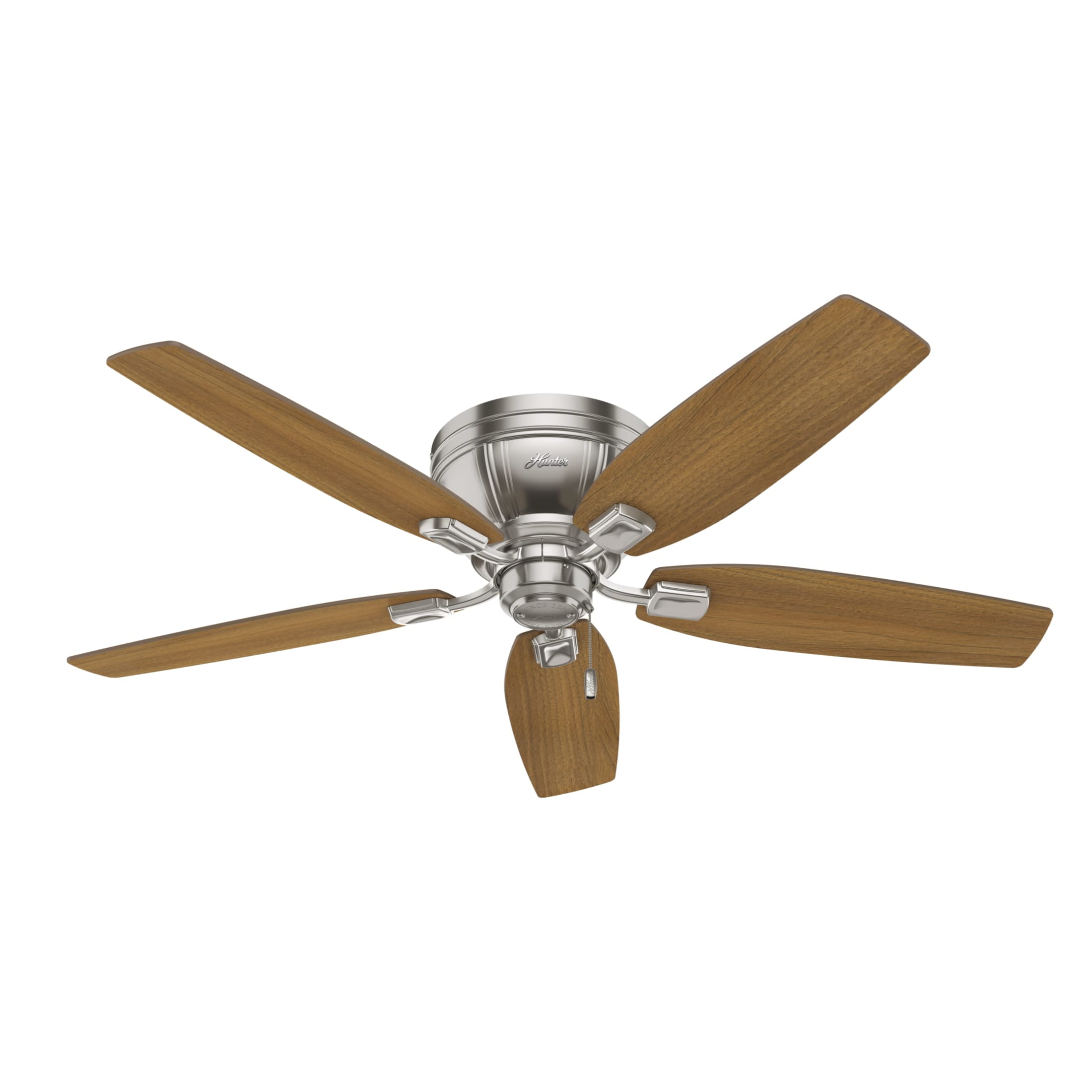 Hunter - Kenbridge Indoor Low Profile Ceiling Fan With Light, 52-inch, Brushed Nickel, Rustic-style, 3-speed WhisperWind Motor, 53380, for Living Rooms, Bedrooms - Image 7