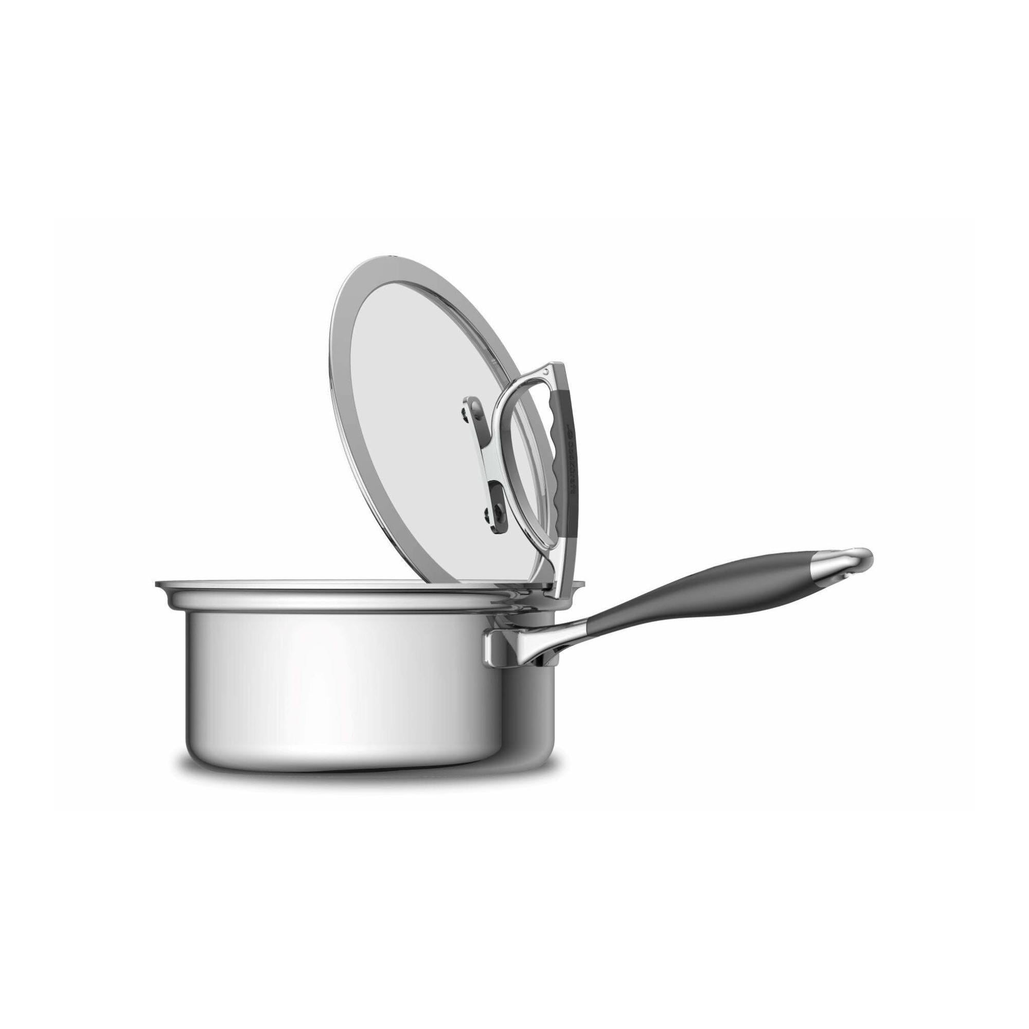 CookCraft by Candace 3 Quart Stainless Steel Sauce Pan with Glass Latch Lid - Image 3