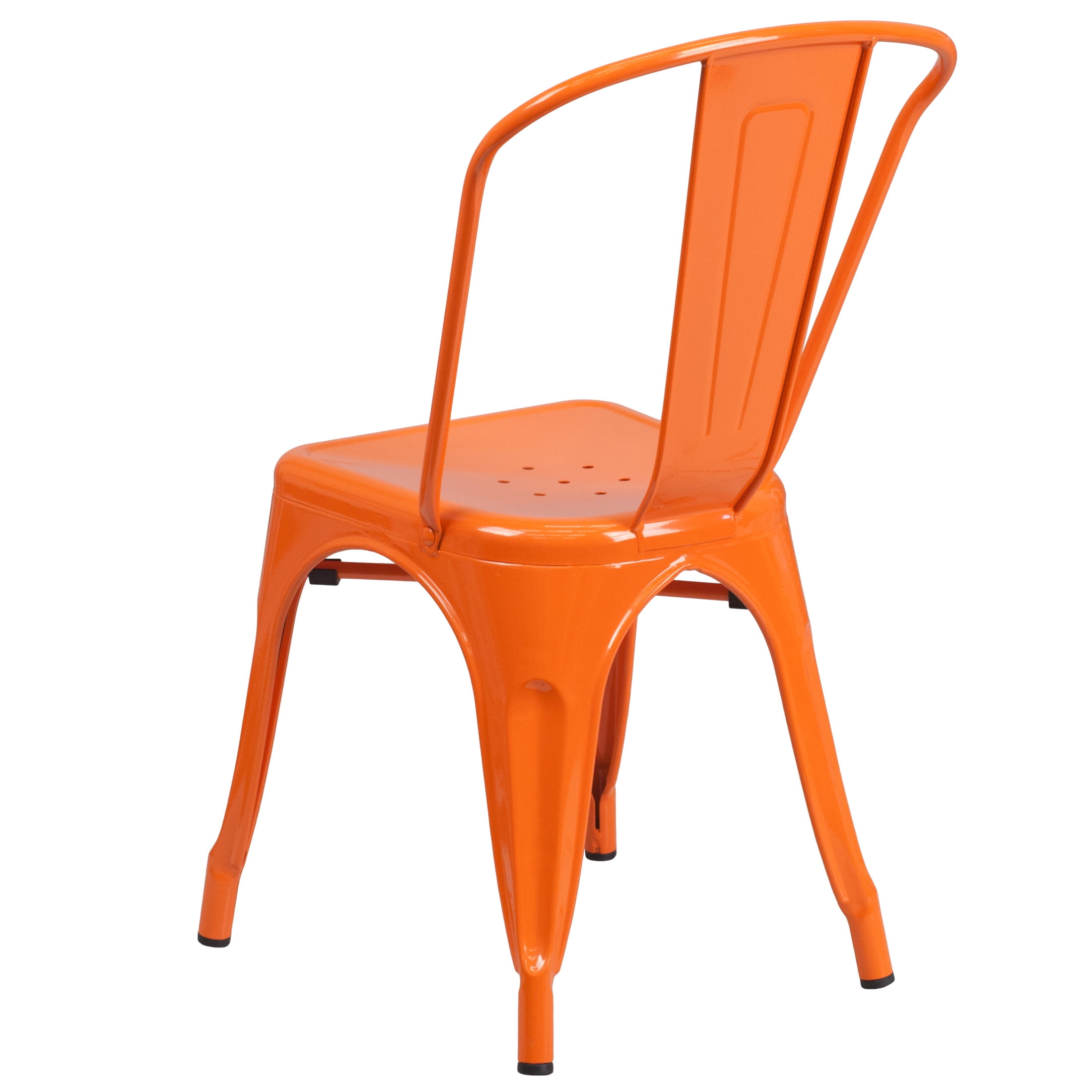 Flash Furniture Perry Adult Commercial-Grade Metal Indoor/Outdoor Stackable Dining Chair, Orange - Image 2