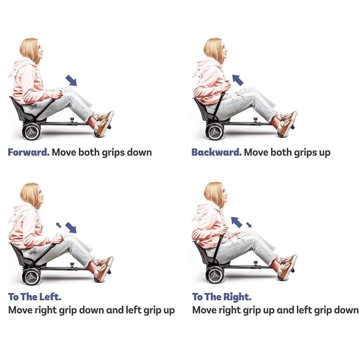 Hover Kart Go Kart Adjustable Attachment for 6.5" Hoverboard Buggy - Red - Image 5