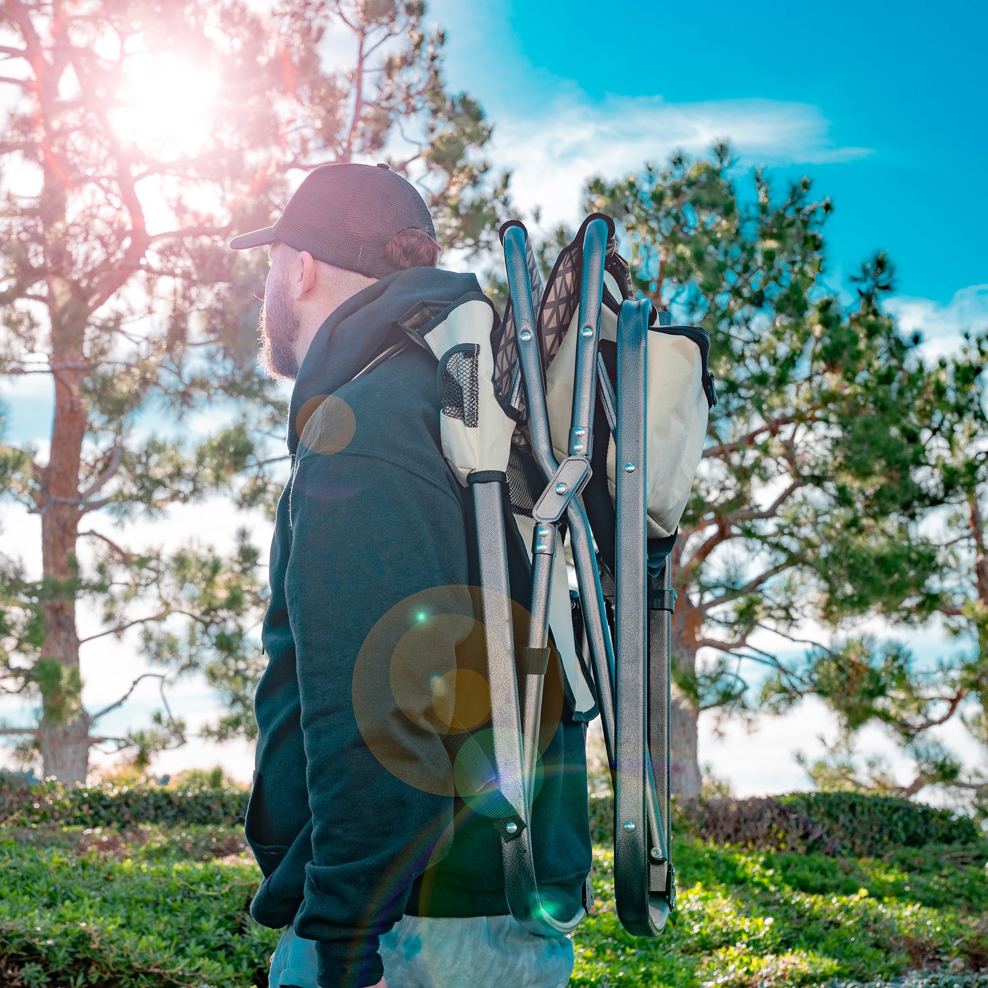 Creative Outdoor Folding Rocking Chair Beach Chair for Camping and Picnic, Earh Diamond - Image 3