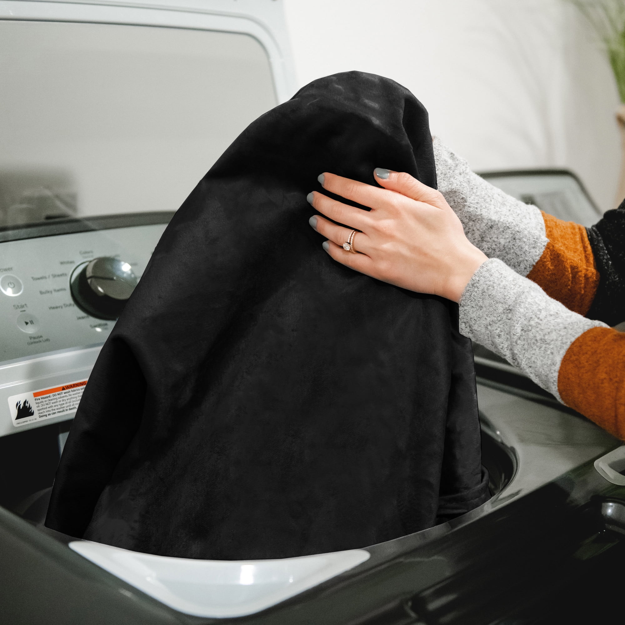 Big Joe Fuf 7Ft Giant Foam Bean Bag Chair Couch with Removable Cover for Kids, Teens, Adults, Jet Black Plush, Soft Polyester, 7 foot Oversized - Image 9