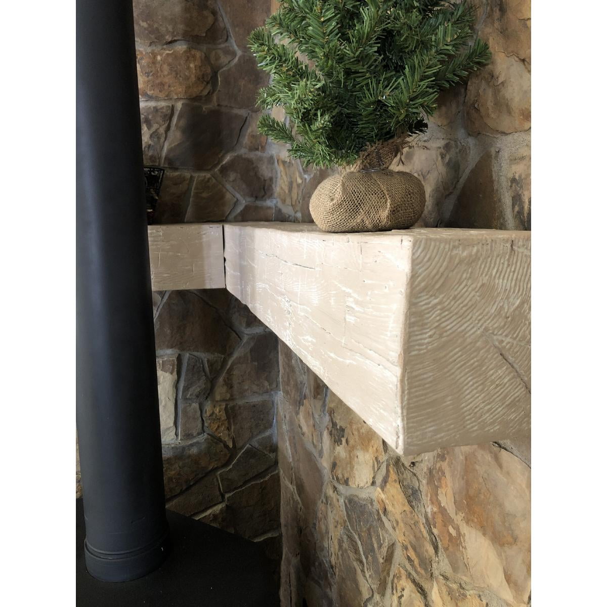 Ekena Millwork 6"H x 10"D x 60"W Hand Hewn Faux Wood Fireplace Mantel, Aged Ash - Image 11