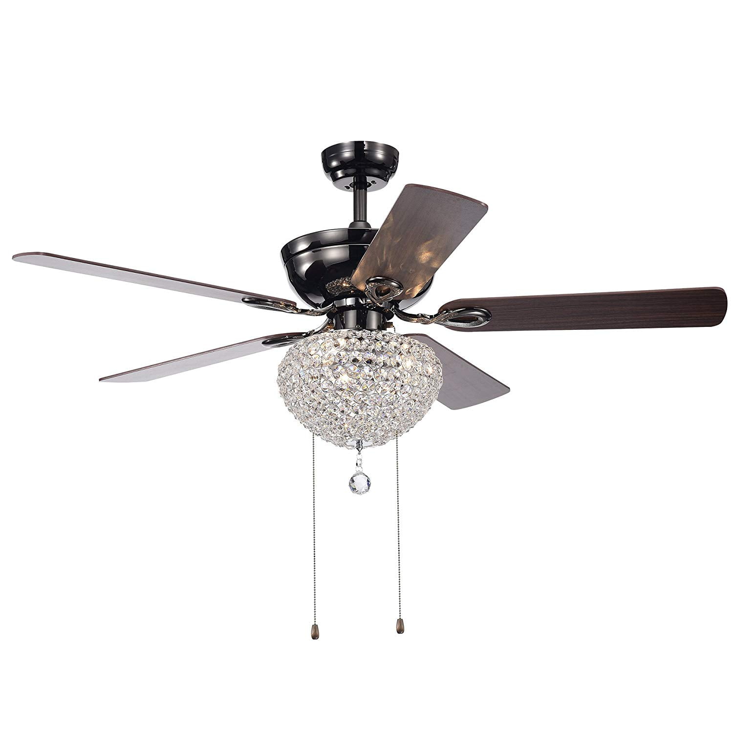 Warehouse of Tiffany Taliko 52-inch Ceiling Fan Black Crystal Shade - Image 4